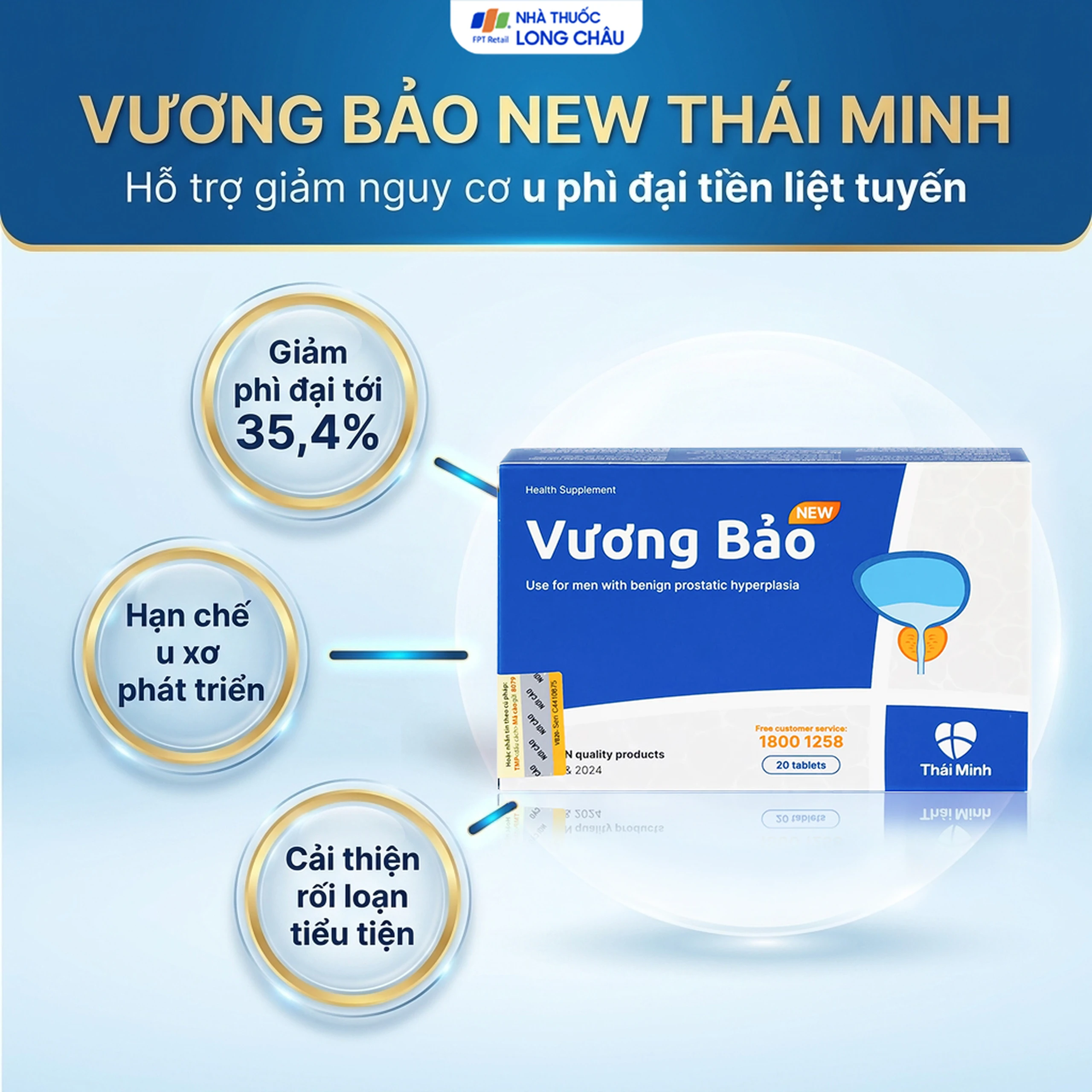 Viên uống giảm u xơ tiền liệt tuyến Vương Bảo (2 vỉ x 10 viên) 2