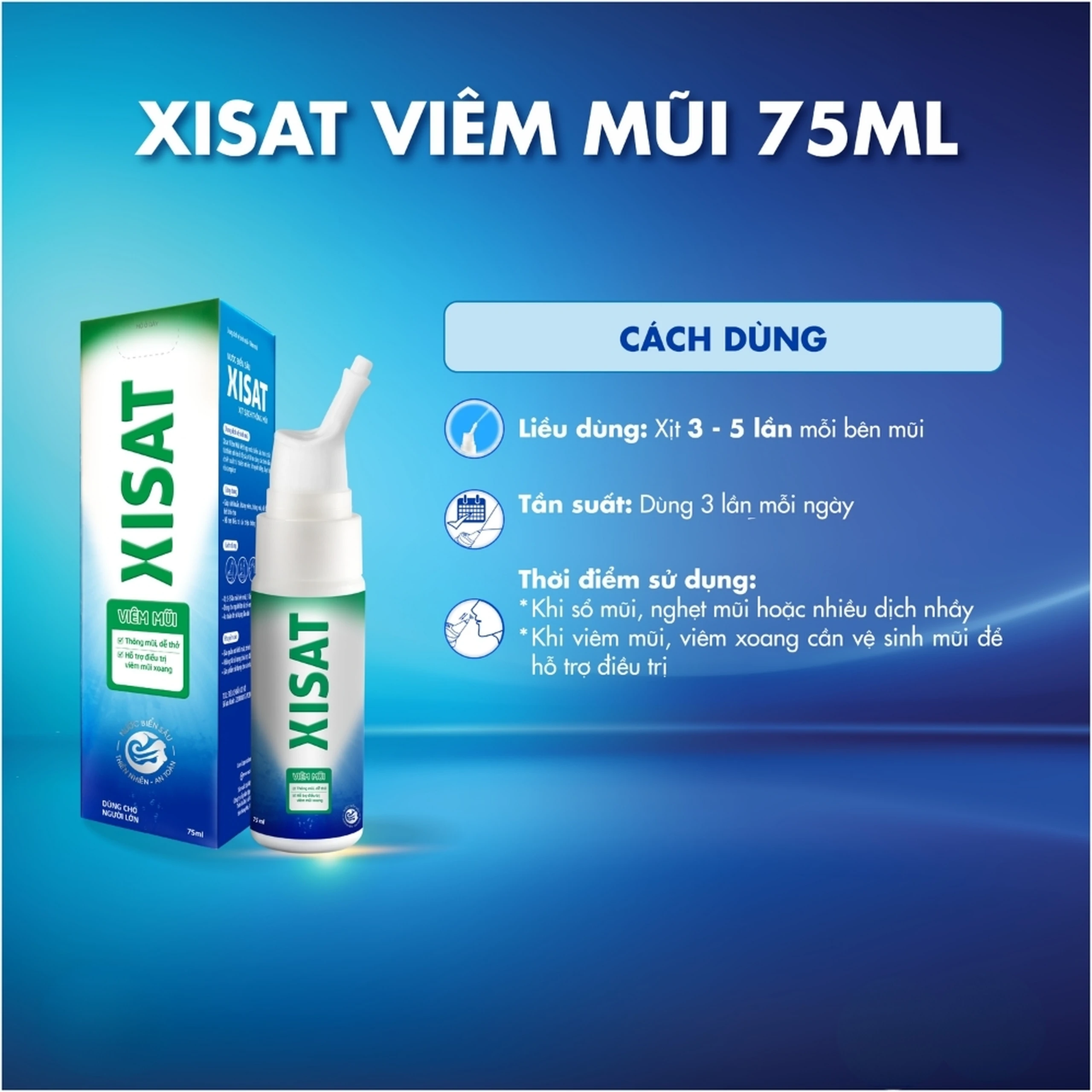 Xịt mũi Xisat viêm mũi 75ml hỗ trợ điều trị các triệu chứng viêm mũi xoang 6
