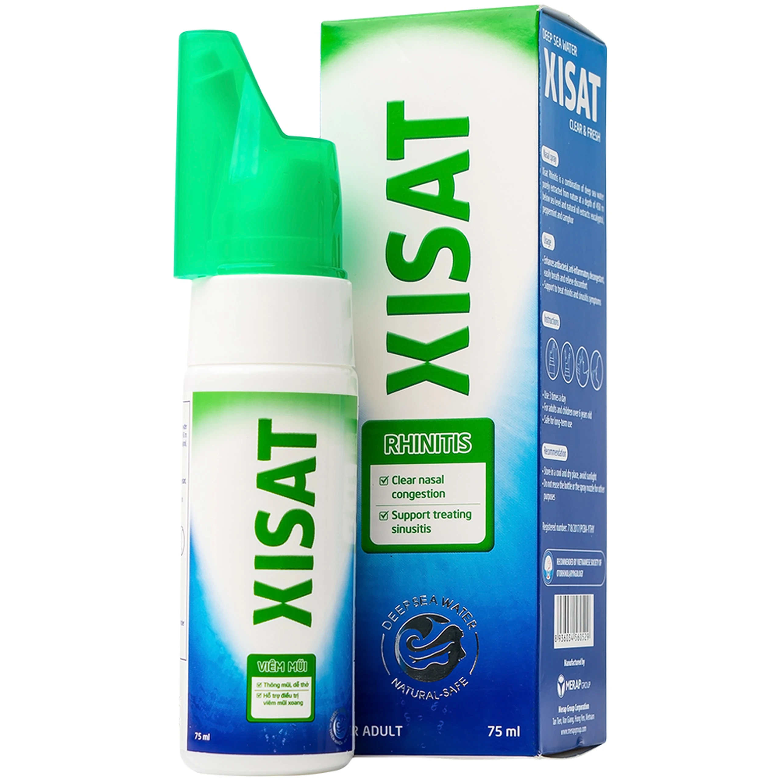 Xịt mũi Xisat viêm mũi 75ml hỗ trợ điều trị các triệu chứng viêm mũi xoang