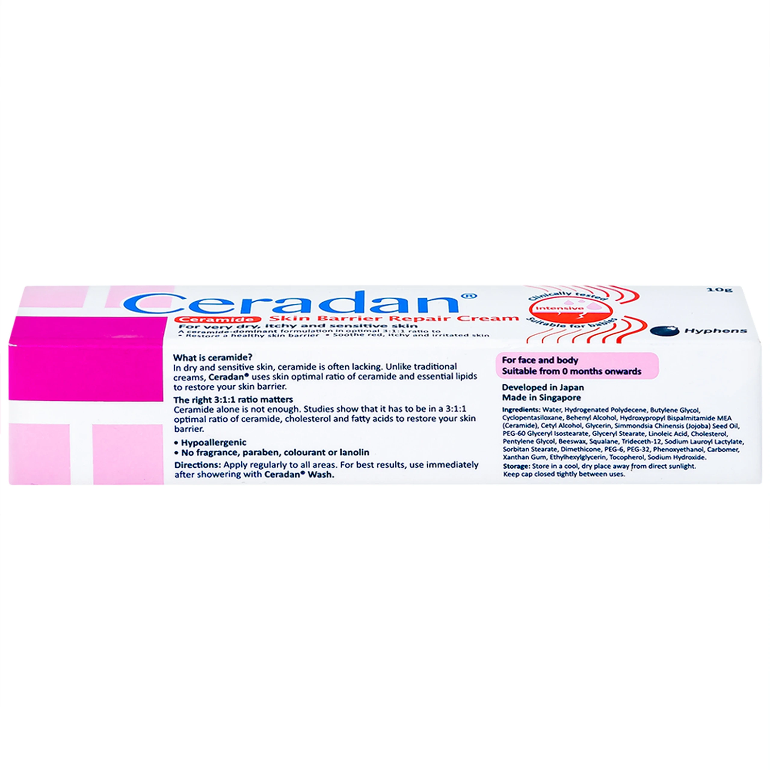 Kem dưỡng ẩm cho bé Ceradan Ceramide skin barrier repair cream 10g