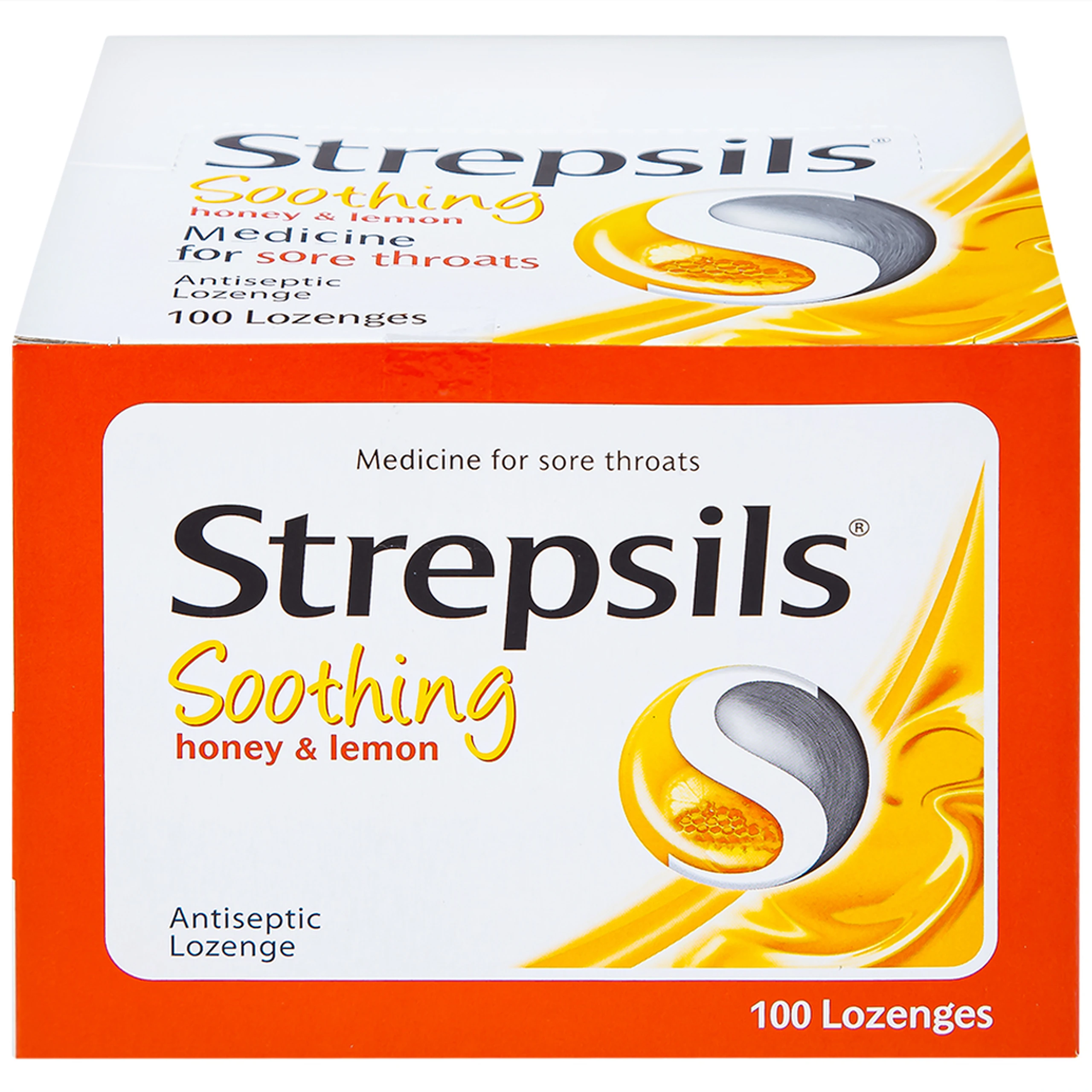 Viên ngậm Strepsils Soothing mật ong & chanh giảm đau họng (50 gói x 2 viên)