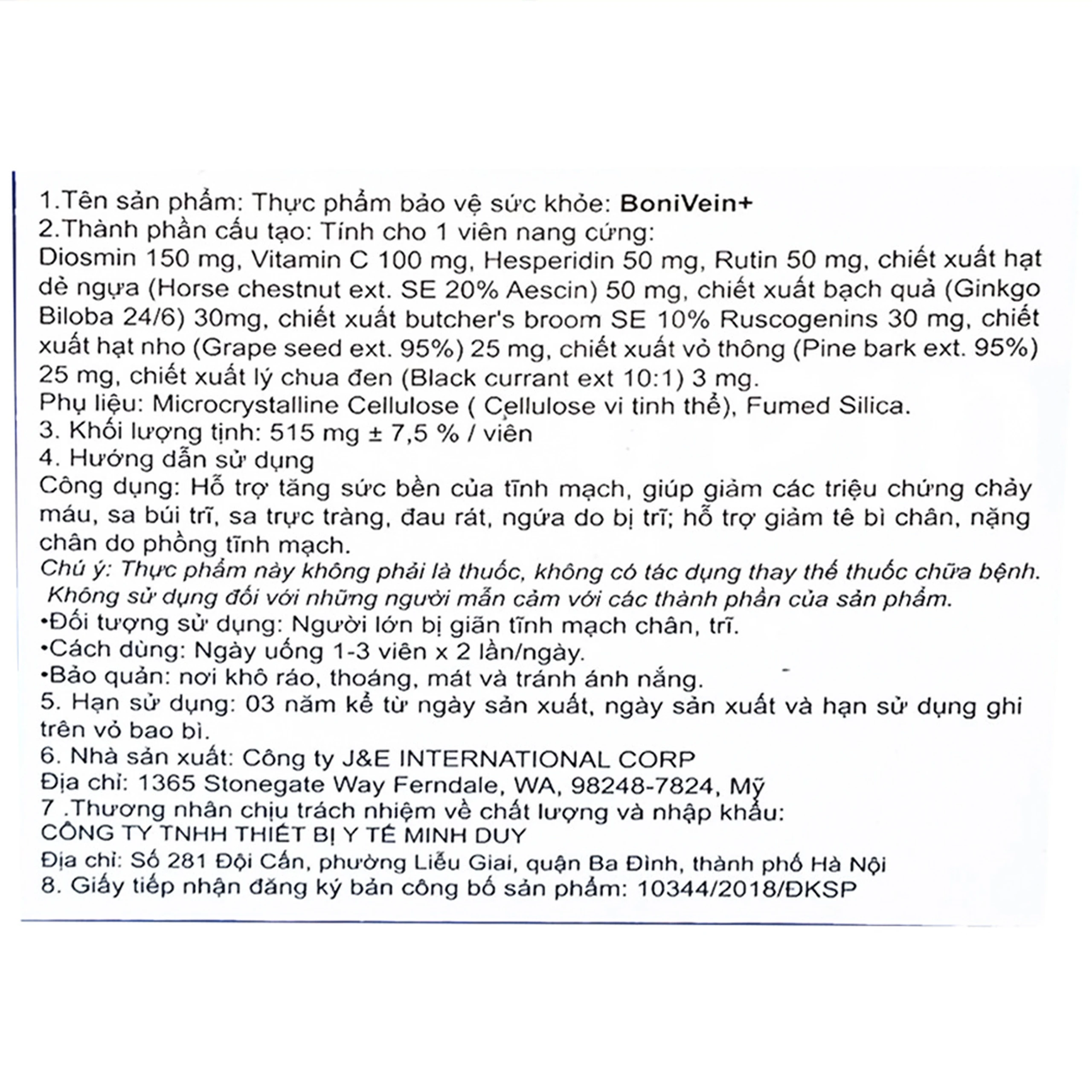 Viên uống hỗ trợ tăng sức bền của tĩnh mạch BoniVein Botania (30 viên)