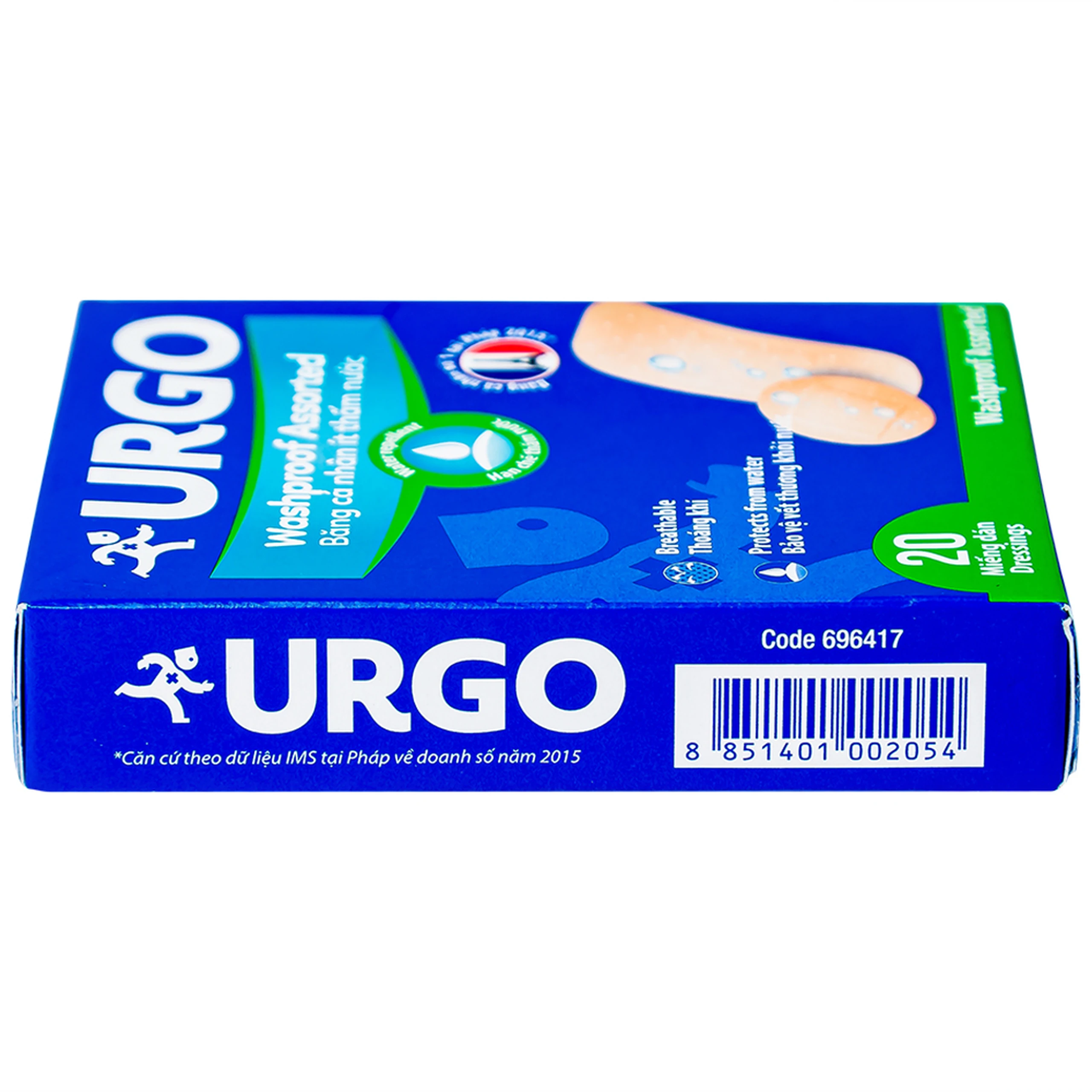 Băng cá nhân Urgo Washproof Assorted 4 kích cỡ, ít thấm nước (20 miếng)