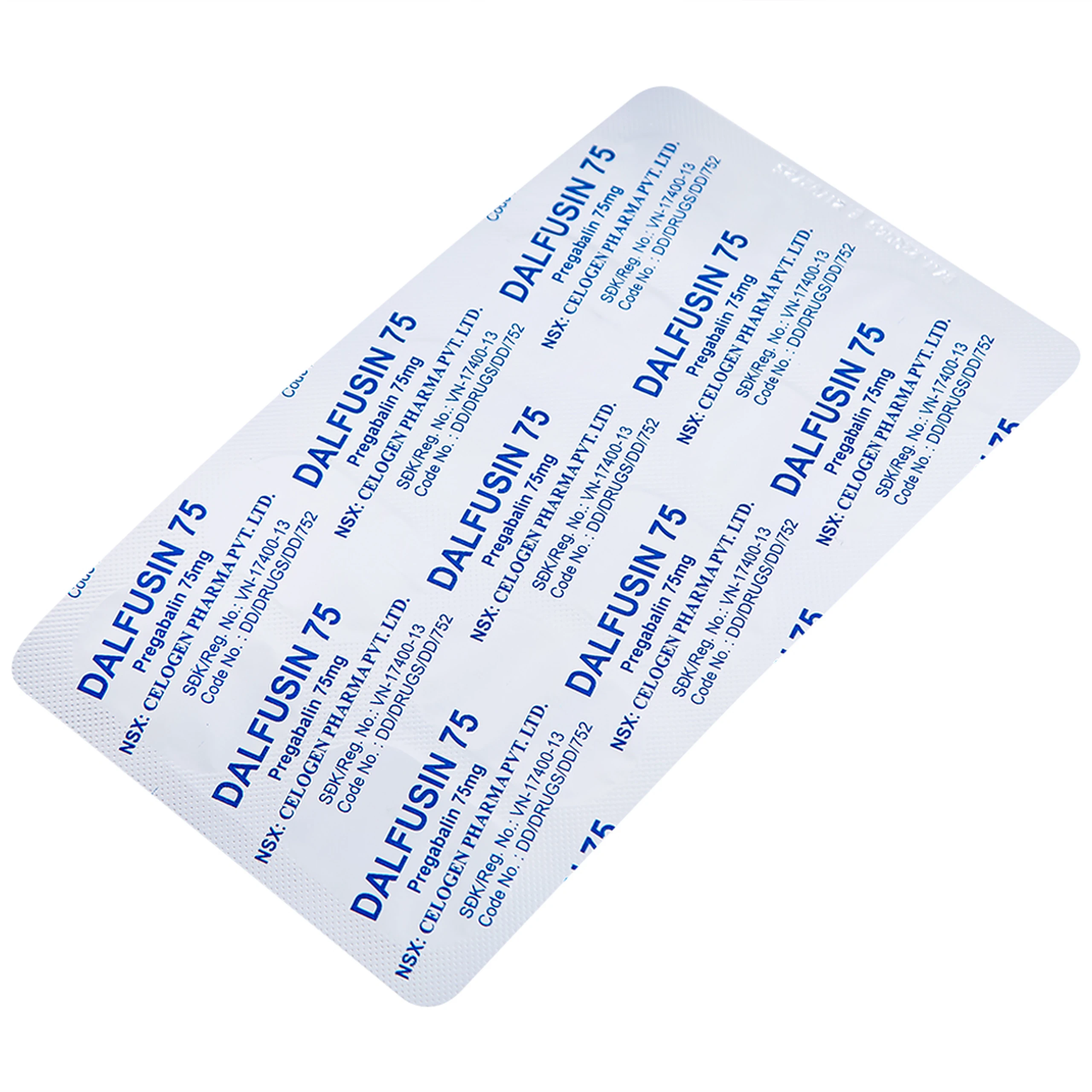 Thuốc Dalfusin 75 Celogen điều trị đau thần kinh, hỗ trợ điều trị động kinh (3 vỉ x 10 viên)