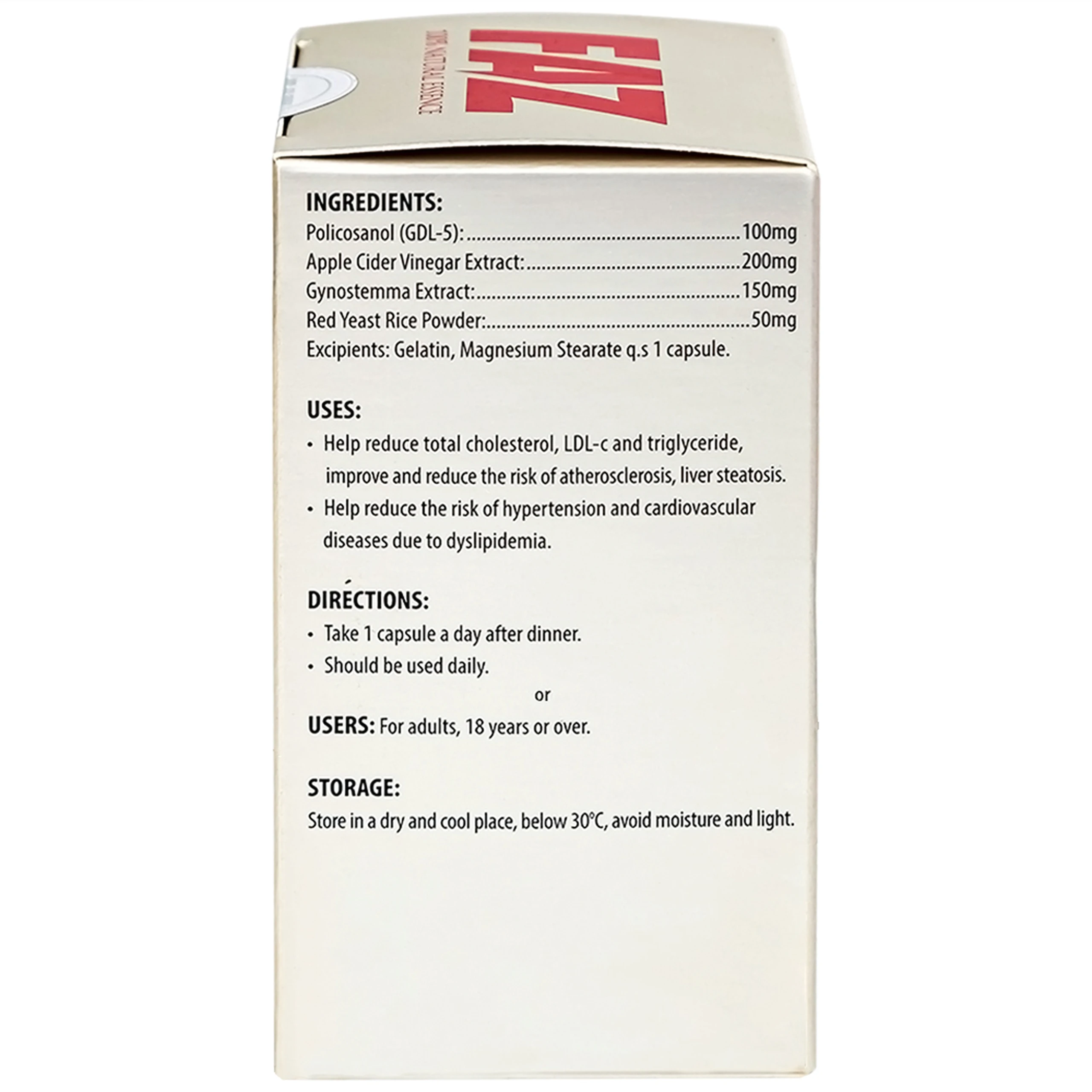 Viên uống hỗ trợ giảm cholesterol toàn phần giảm LDL-c Ecogreen FAZ (30 viên)