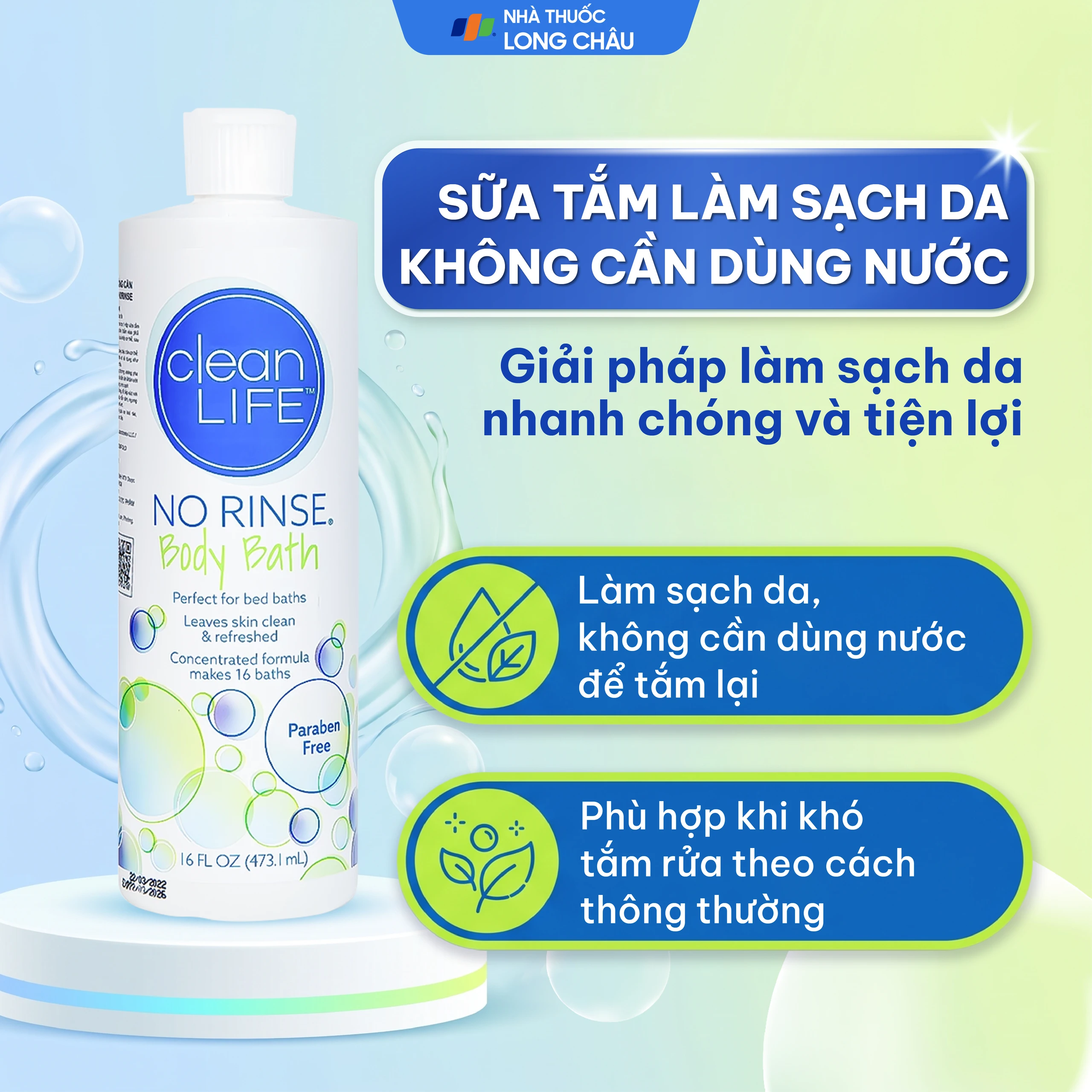 Sữa tắm Norinse Body Bath làm sạch da không cần dùng nước (473.1ml) 2