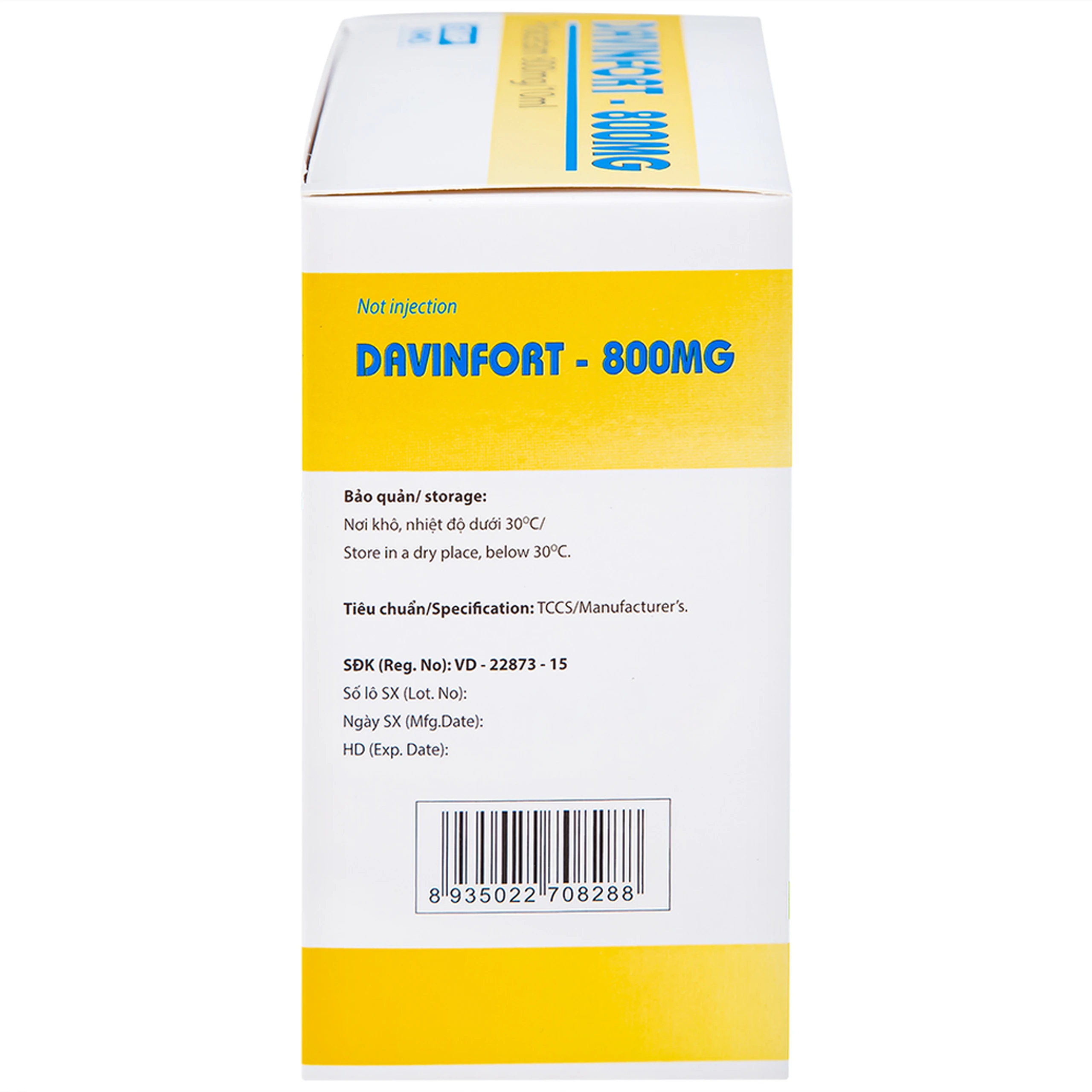 Dung dịch Davinfort 800mg/10ml Hataphar điều trị chứng chóng mặt (20 ống x 10ml)