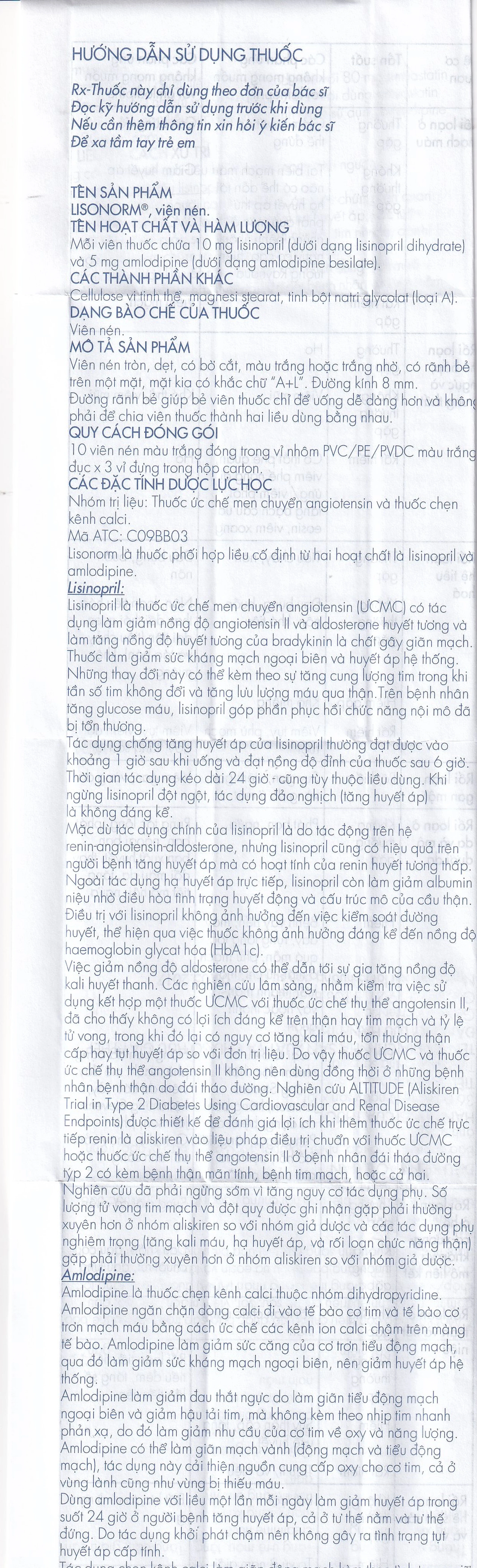 Viên nén Lisonorm Gedeon điều trị tăng huyết áp vô căn (3 vỉ x 10 viên)