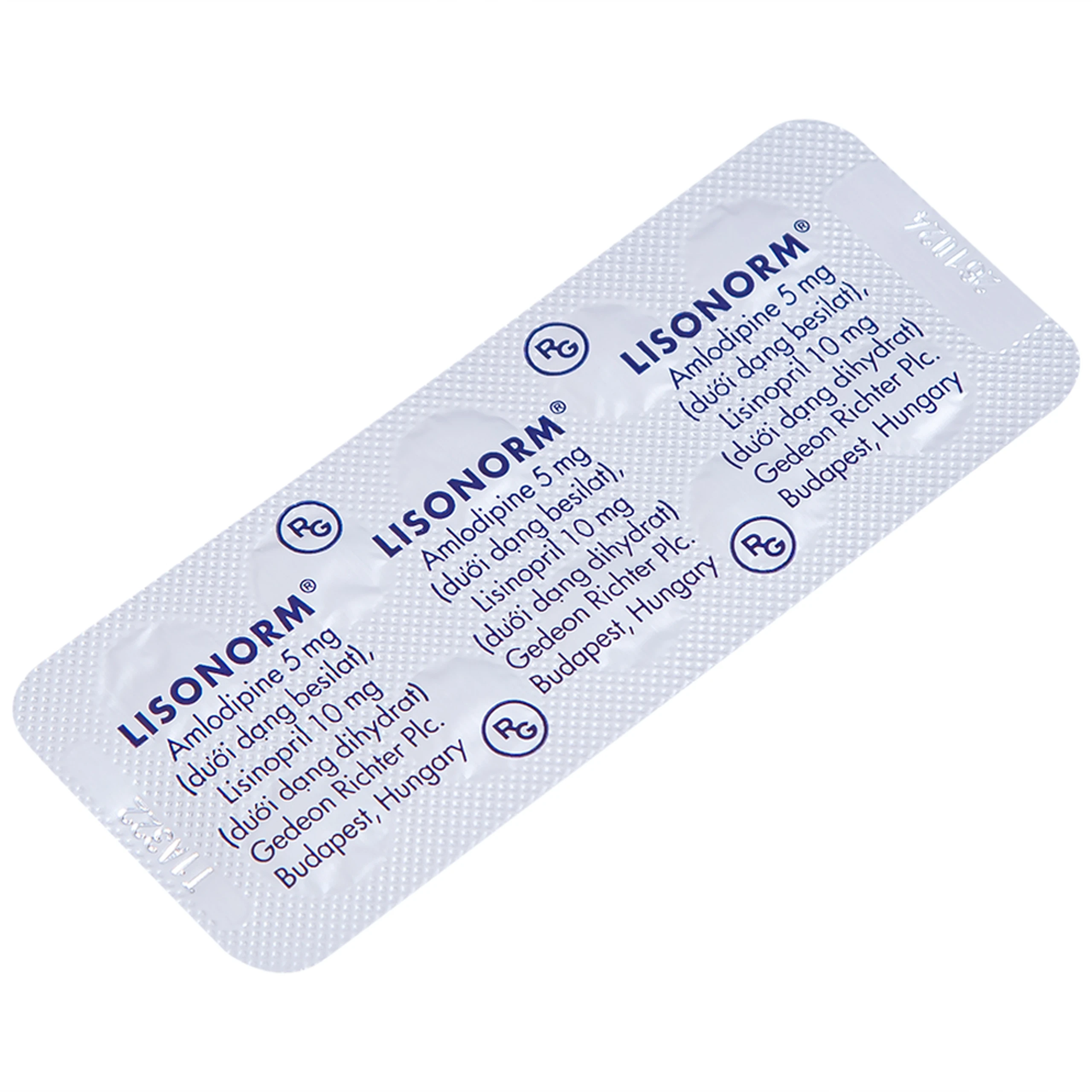 Viên nén Lisonorm Gedeon điều trị tăng huyết áp vô căn (3 vỉ x 10 viên)