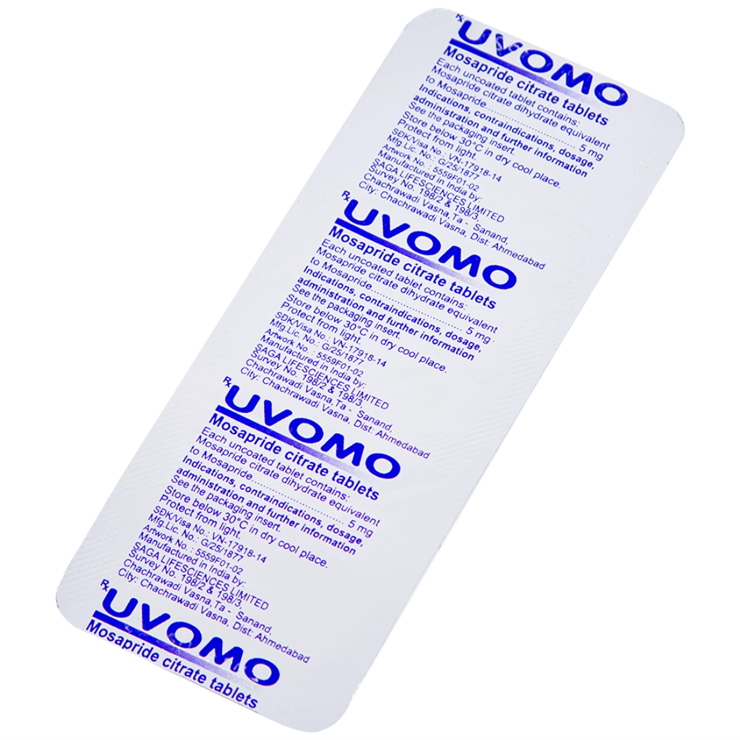 Thuốc Uvomo Saga điều trị rối loạn tiêu hóa (10 vỉ x 10 viên)
