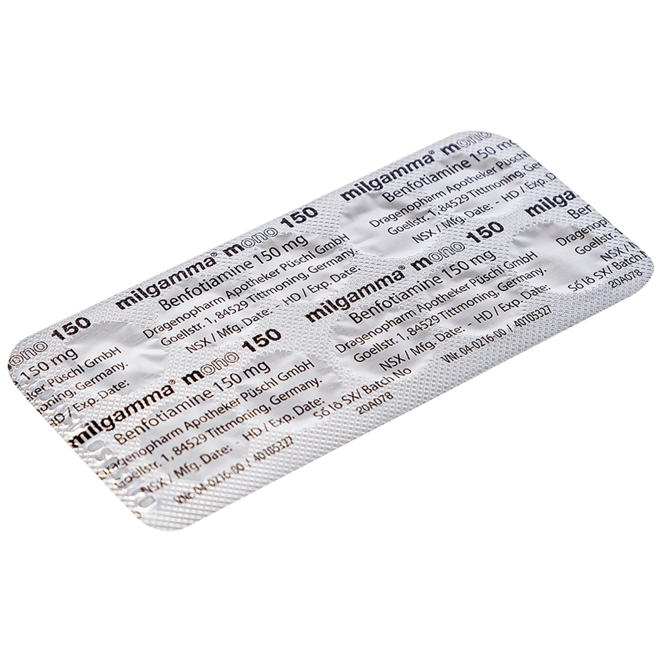 Viên nén Milgamma Mono 150 Dragenopharm điều trị viêm đa dây thần kinh (3 vỉ x 10 viên)