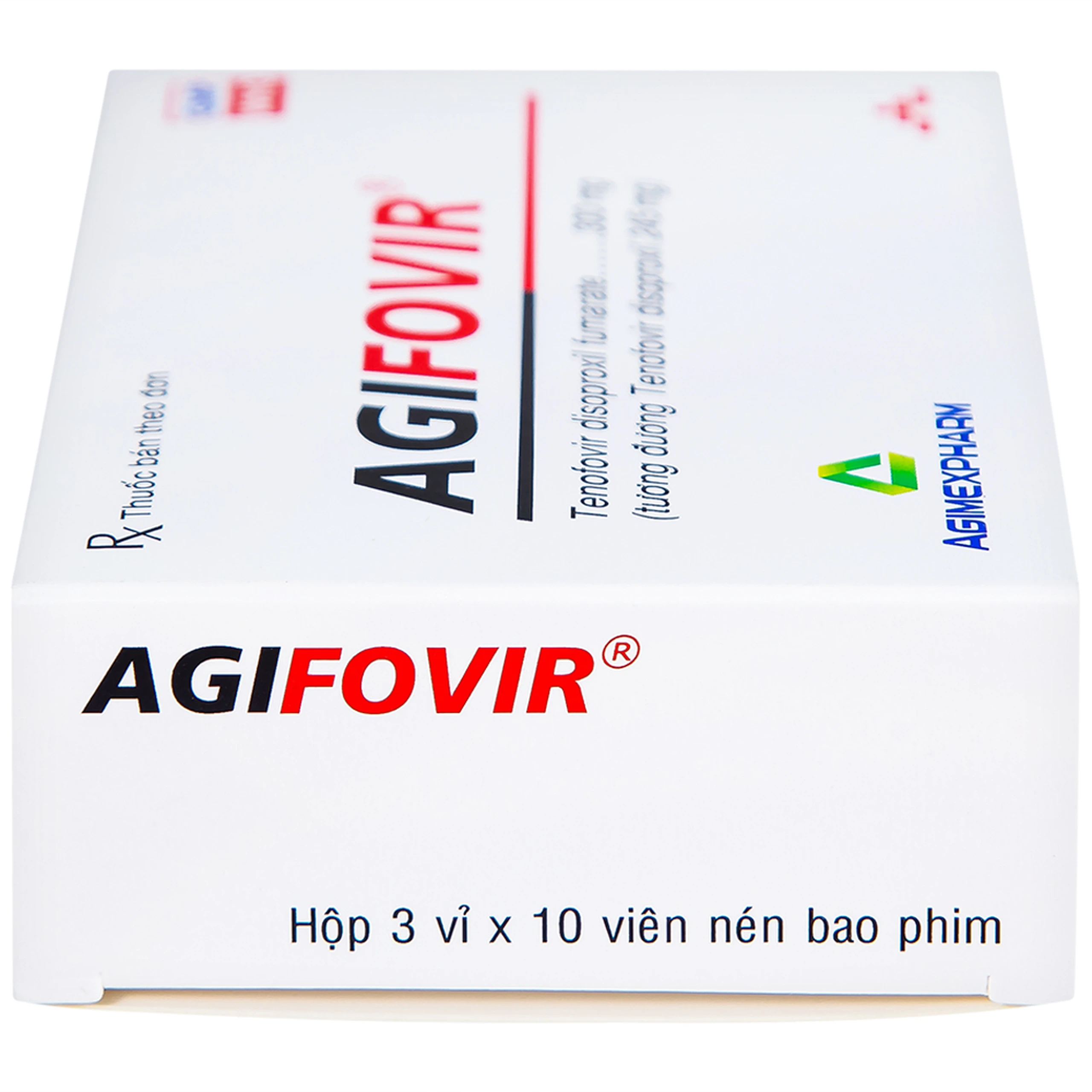 Thuốc Agifovir 300mg Agimexpharm hỗ trợ điều trị HIV-1, viêm gan B mạn tính (3 vỉ x 10 viên)