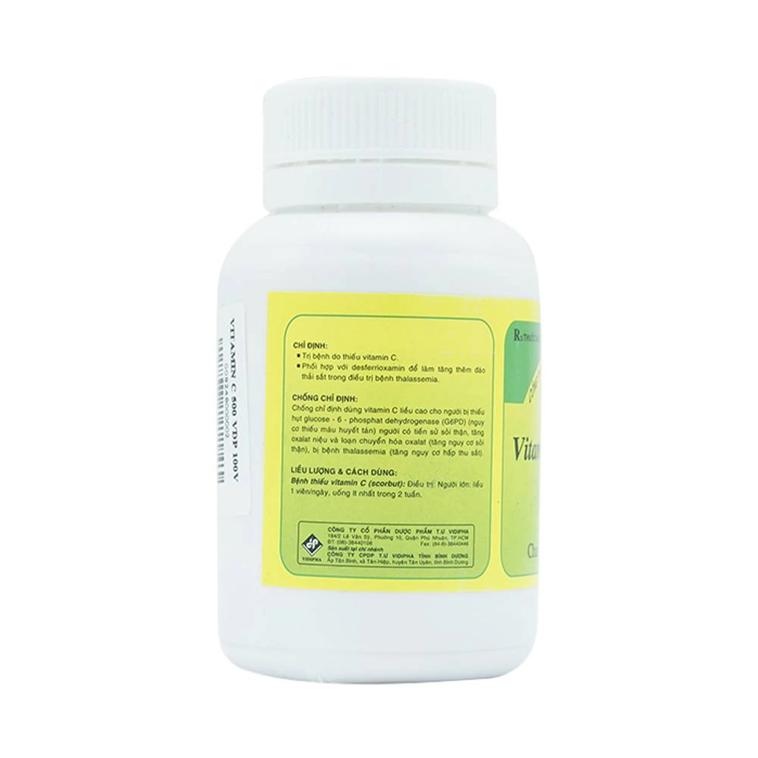 Thuốc Vitamin C 500mg Vidipha điều trị bệnh do thiếu Vitamin C (100 viên)