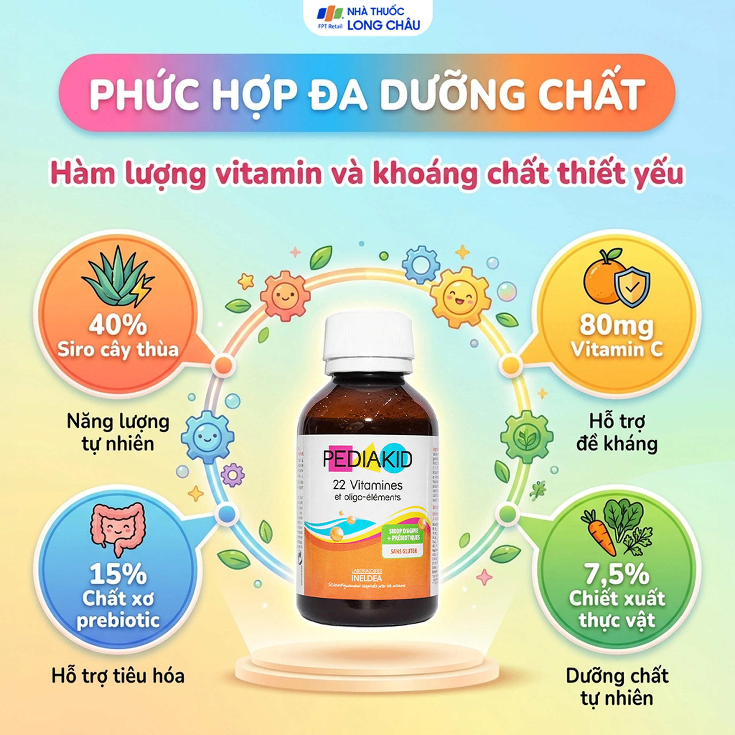 Siro giúp bổ sung vitamin và khoáng chất Pediakid 22 Vitamines (125ml) 3