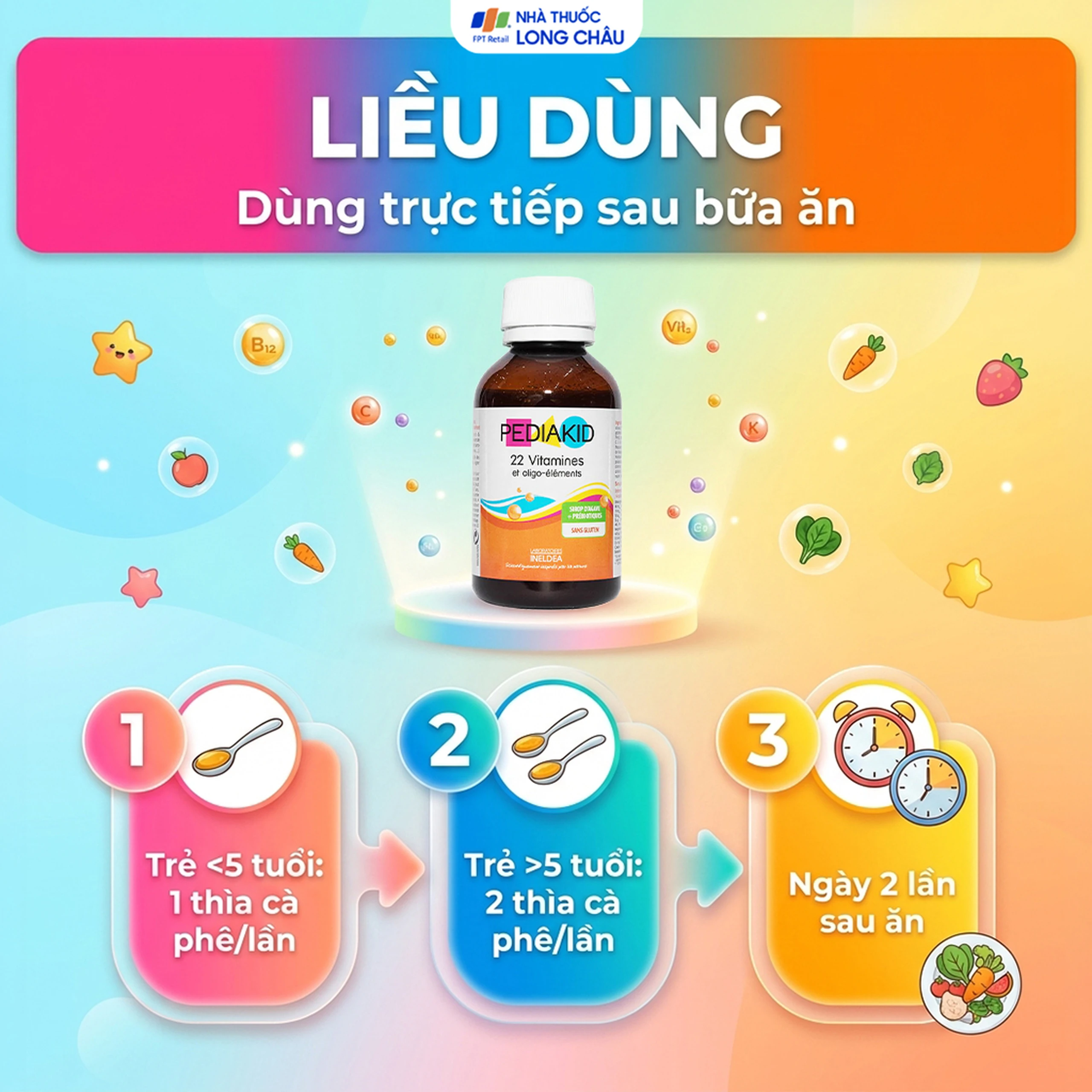 Siro giúp bổ sung vitamin và khoáng chất Pediakid 22 Vitamines (125ml) 5
