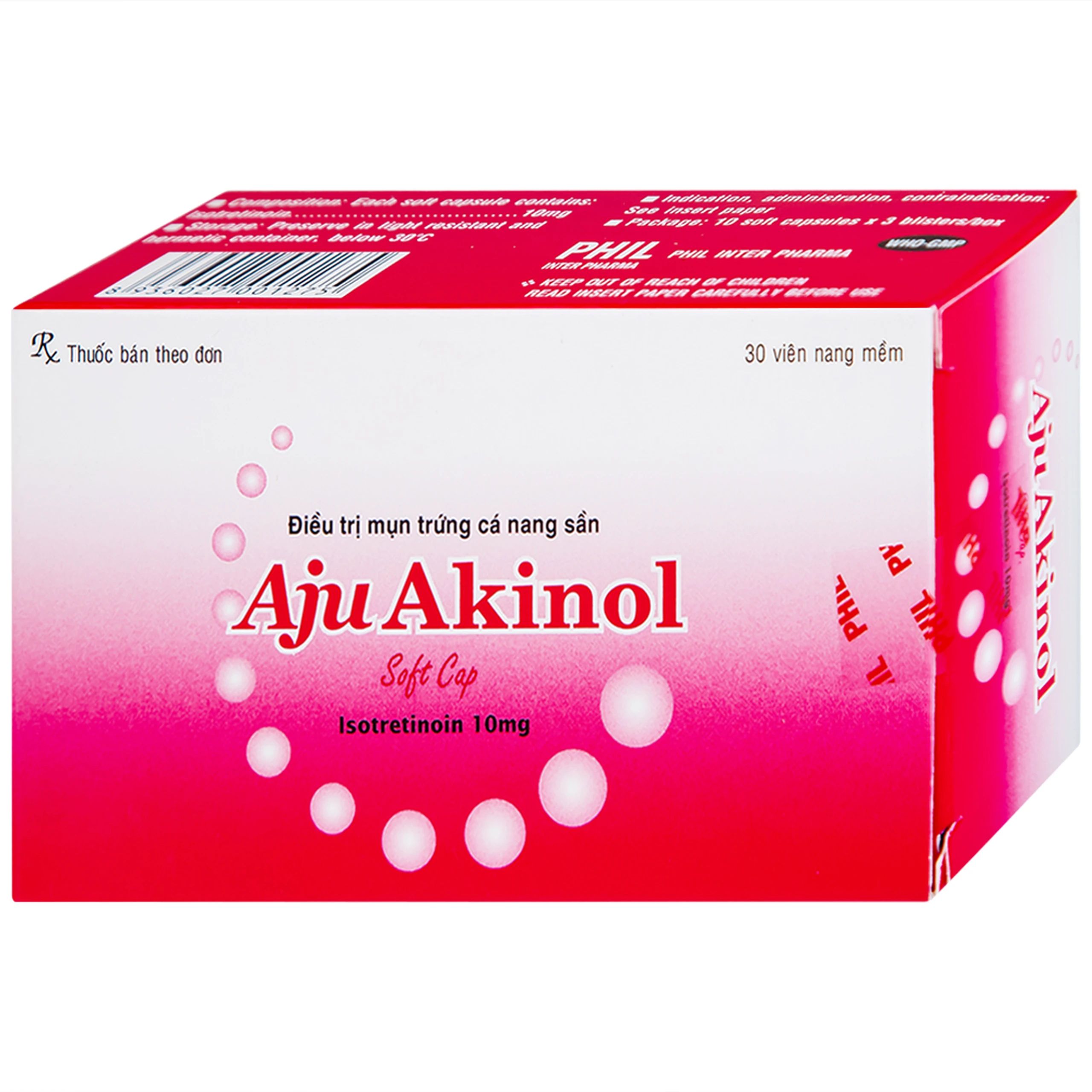 Thuốc Aju Akinol điều trị mụn trứng cá nang sần (3 vỉ x 10 viên)