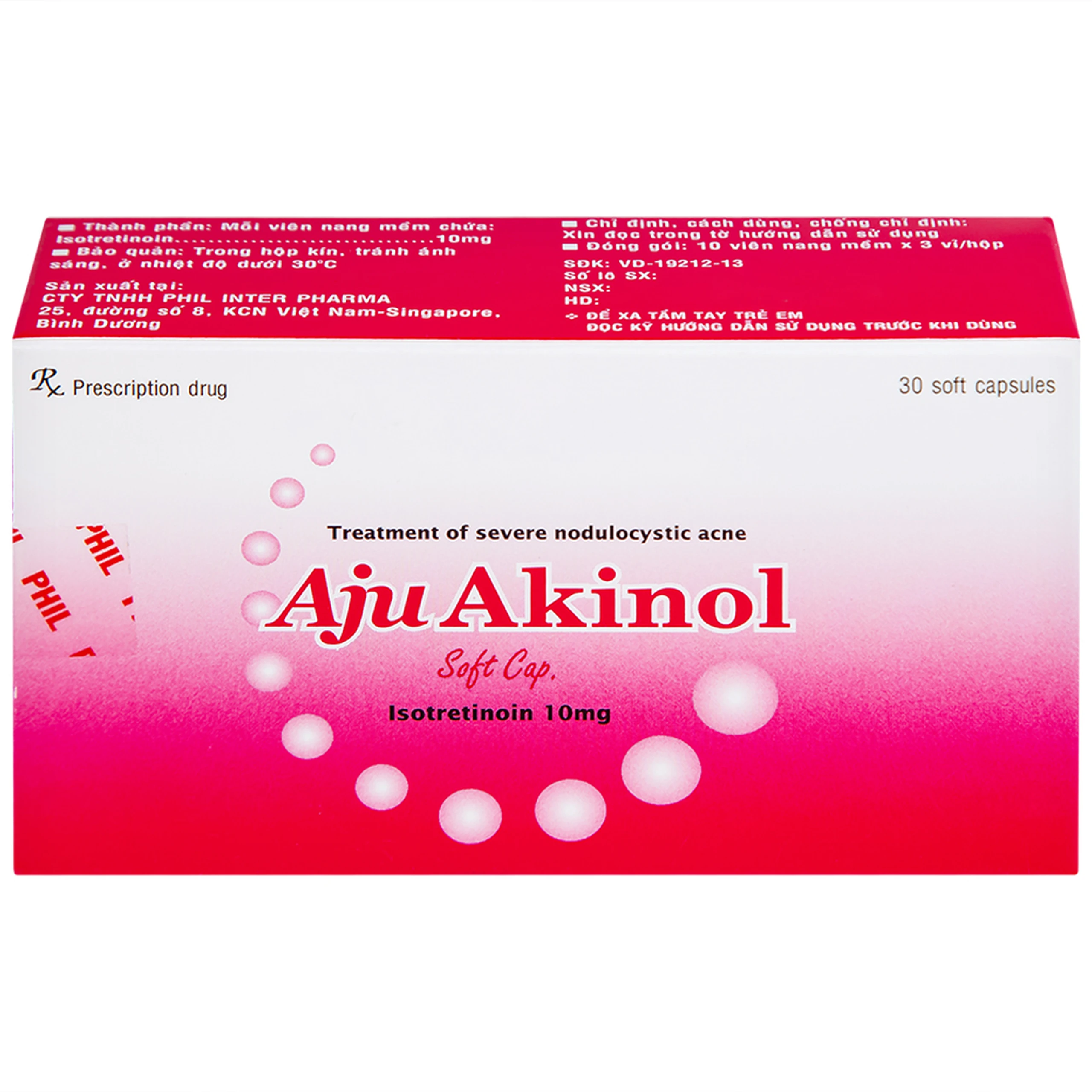 Thuốc Aju Akinol điều trị mụn trứng cá nang sần (3 vỉ x 10 viên)