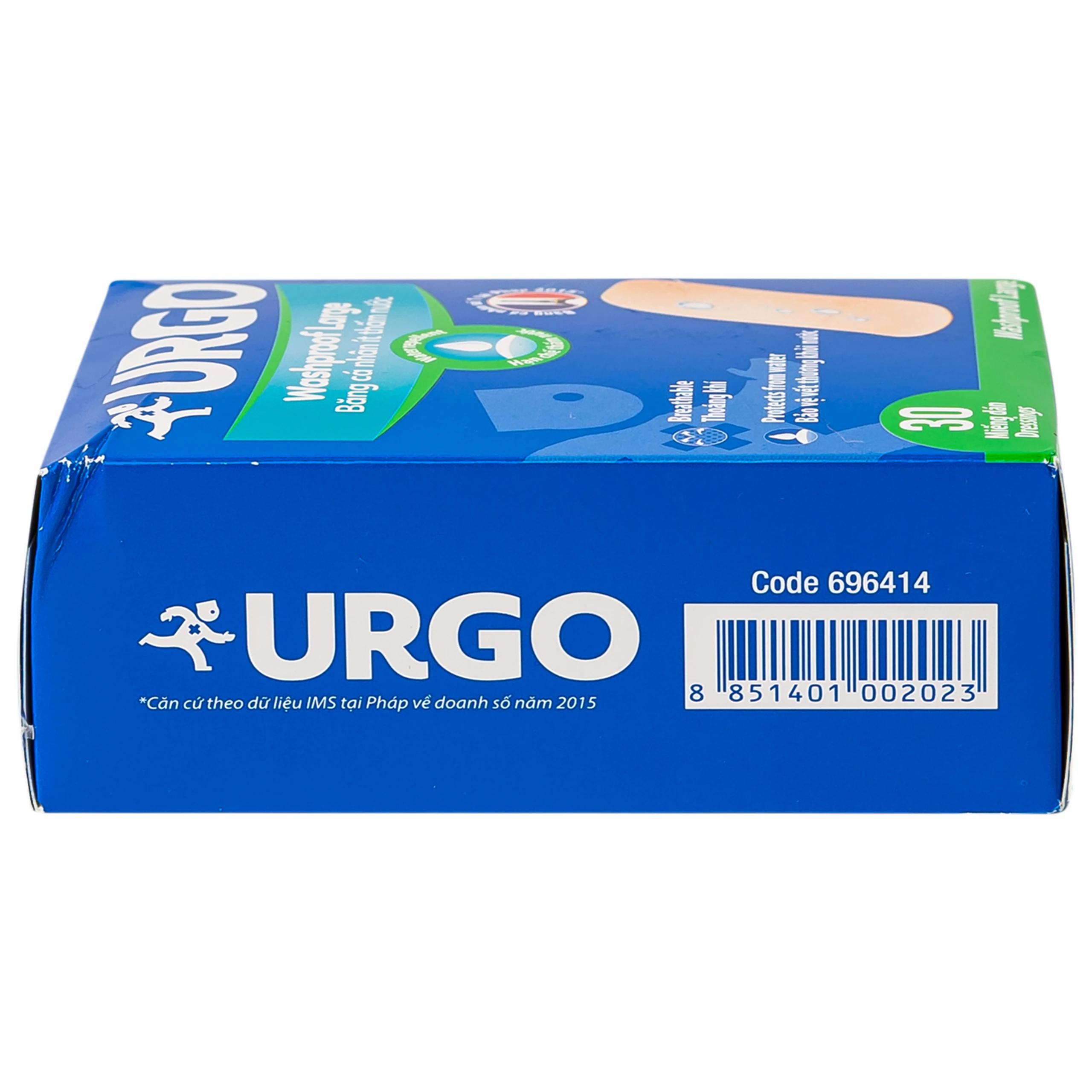 Băng cá nhân Urgo Washproor Large 3.8x7.2cm ít thấm nước (30 miếng)