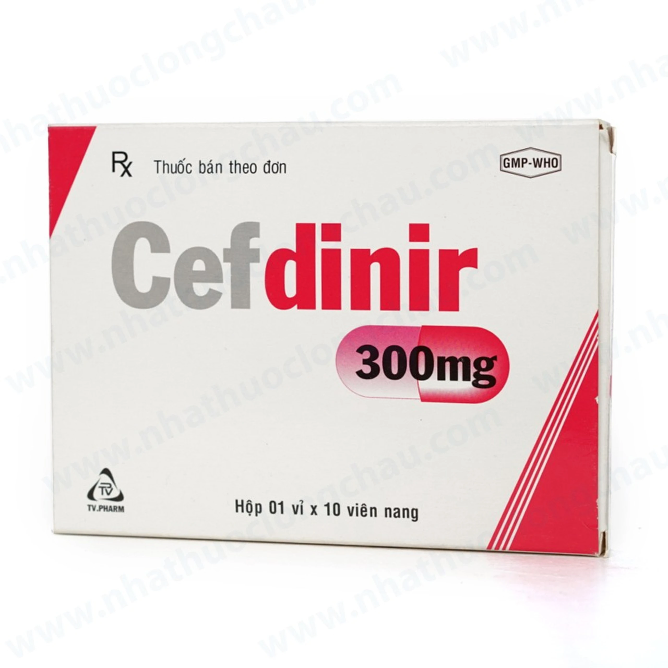 Thuốc Cefdinir 300mg TV.Pharm điều trị viêm phổi cộng đồng, viêm phế quản mạn (1 vỉ x 10 viên)