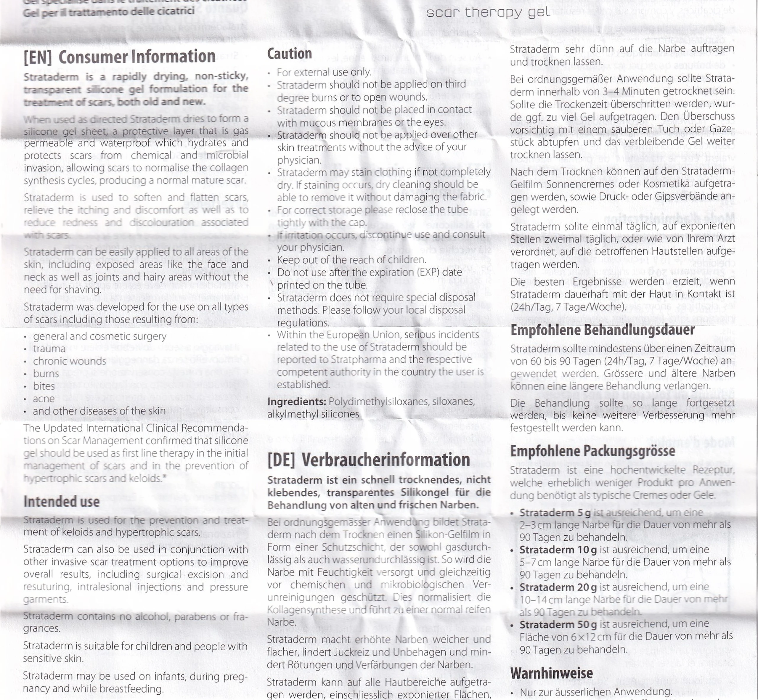 Kem bôi sẹo lồi, sẹo lâu năm Strataderm 5g