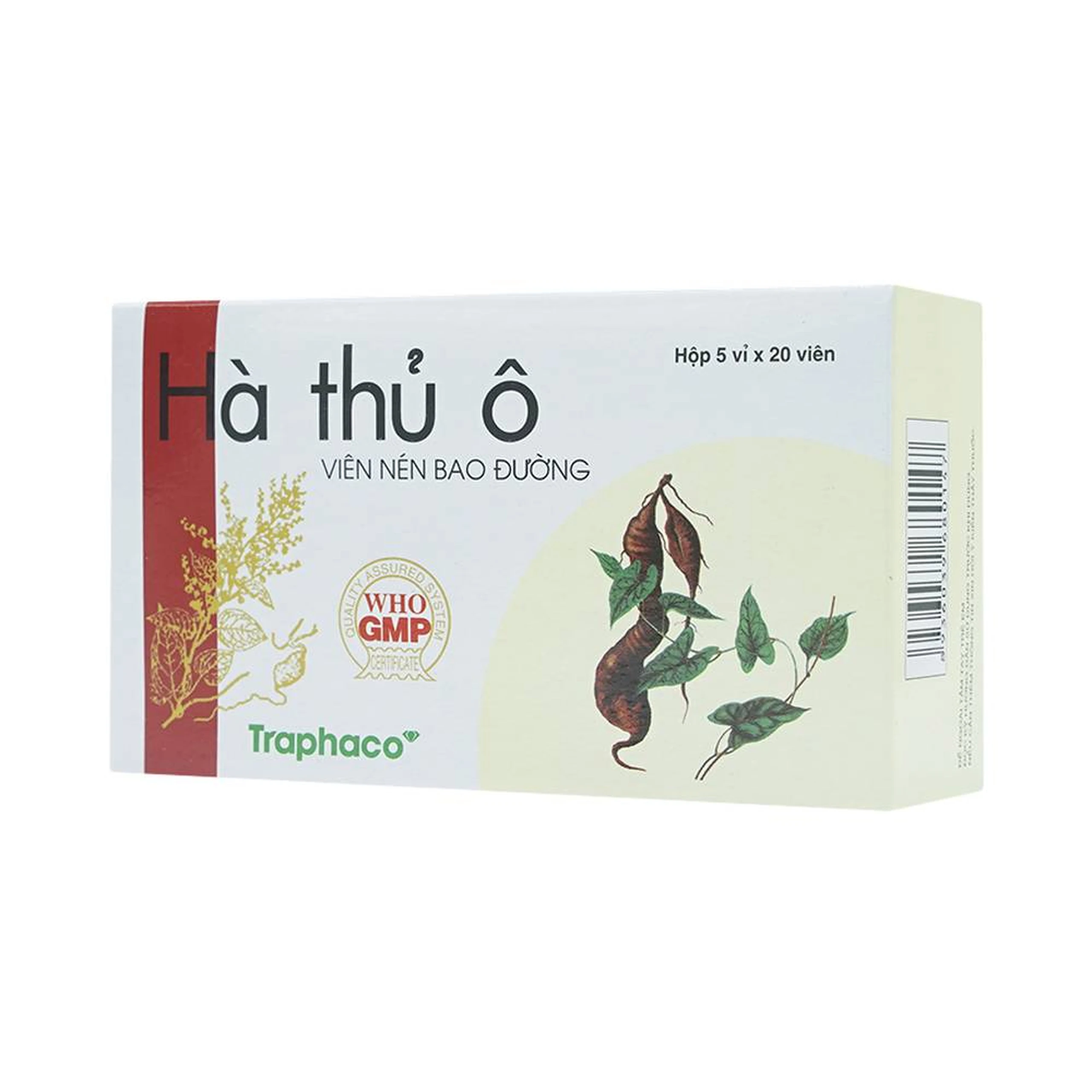 Thuốc Hà Thủ Ô Traphaco điều trị đau lưng, mỏi gối, di mộng tinh (5 vỉ x 20 viên)