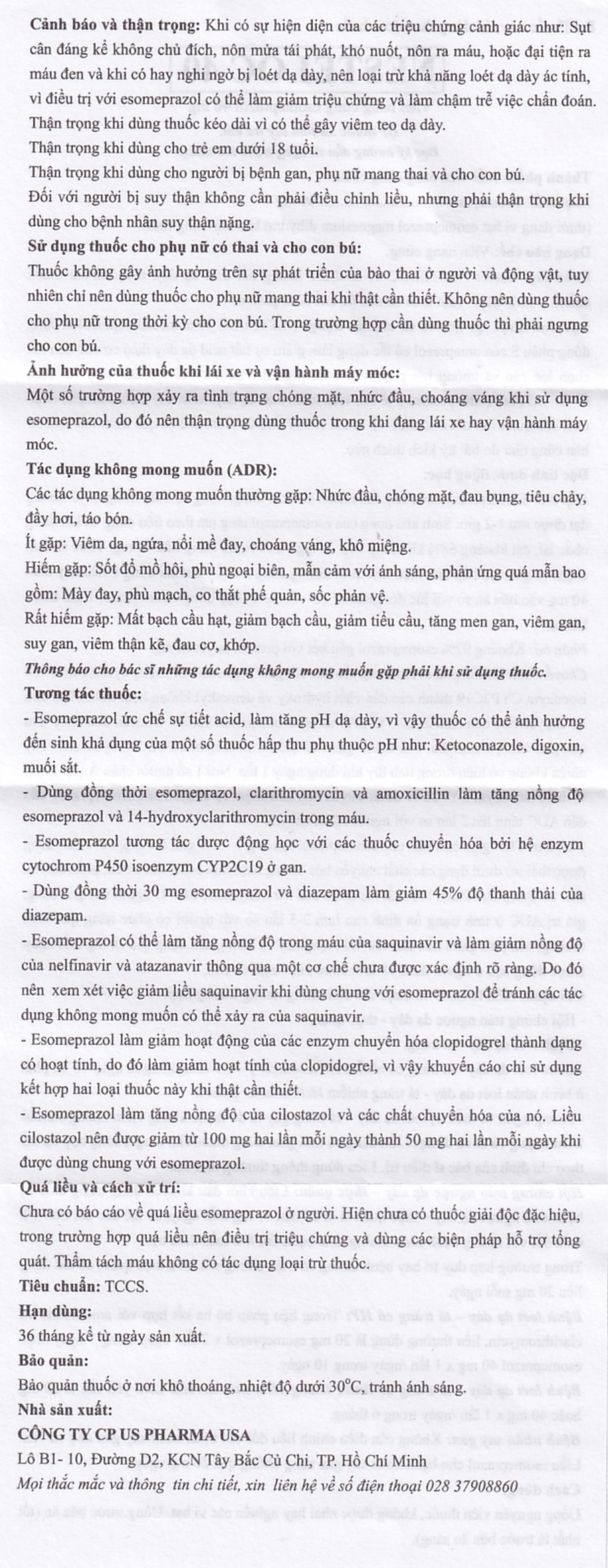 Thuốc Nesteloc 40 USP dùng ức chế bài tiết dịch vị acid dạ dày (3 vỉ x 10 viên)