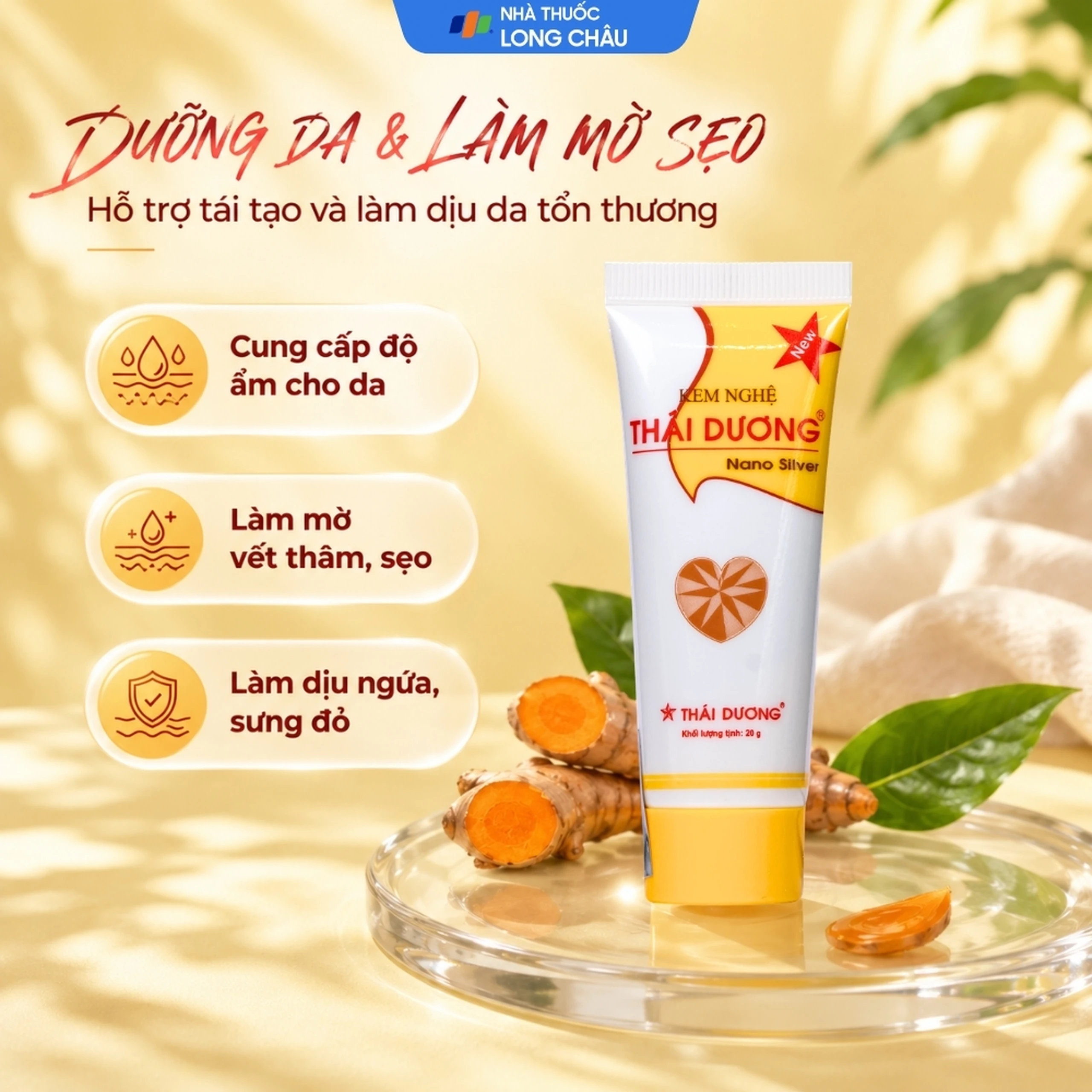 Kem bôi mờ thâm sẹo Thái Dương chứa nghệ, vitamin nano bạc 20g 2