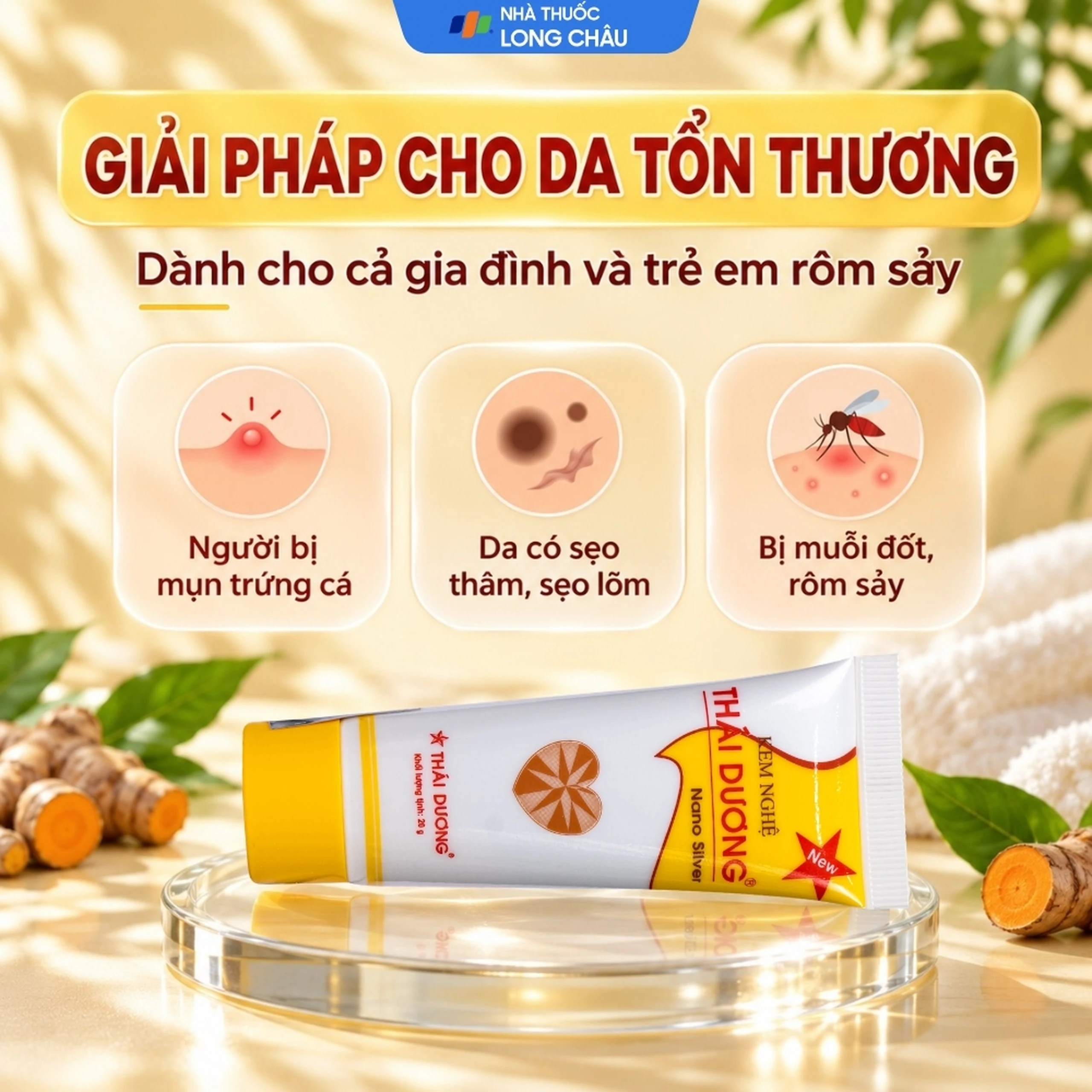 Kem bôi mờ thâm sẹo Thái Dương chứa nghệ, vitamin nano bạc 20g 4