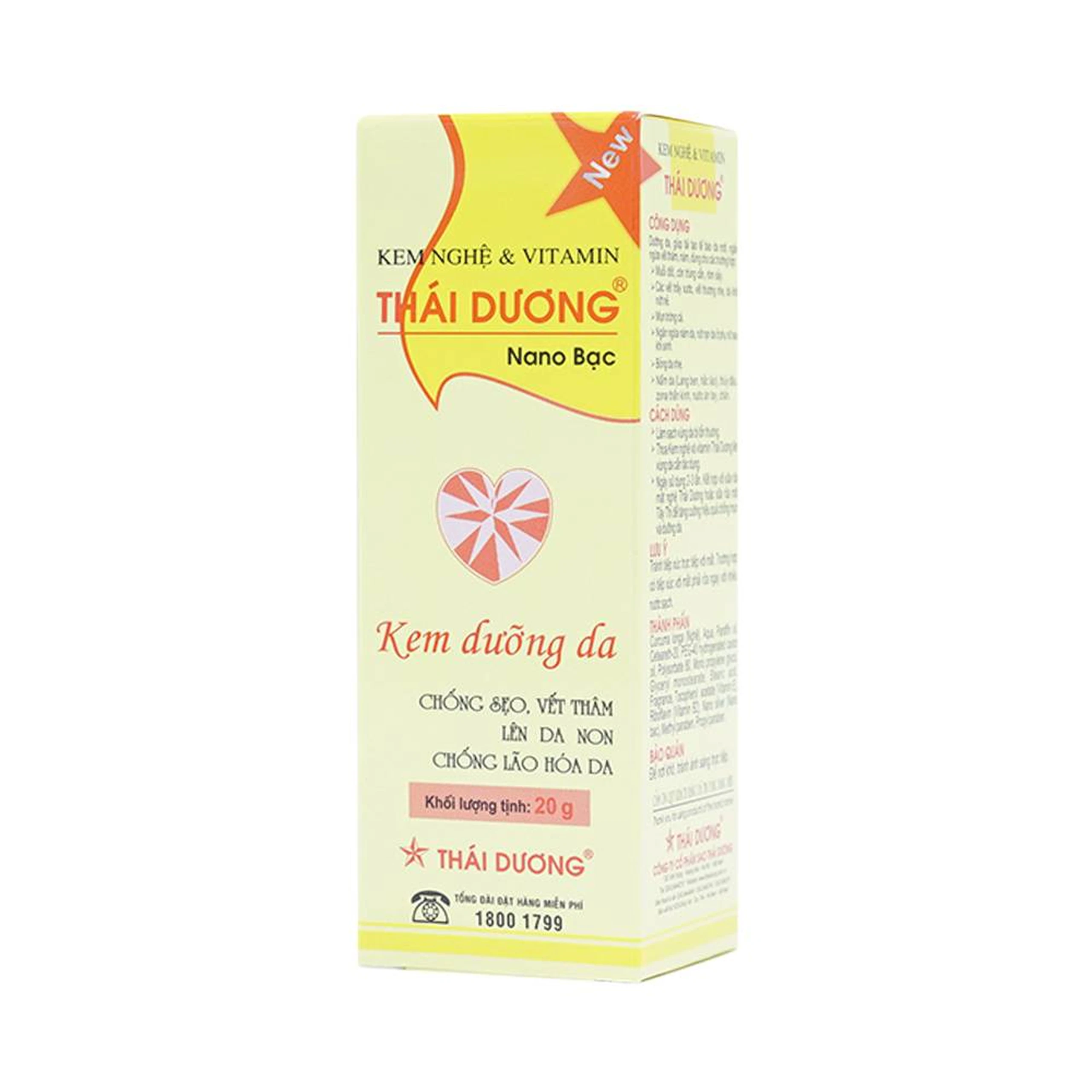 Kem bôi mờ thâm sẹo Thái Dương chứa nghệ, vitamin nano bạc 20g