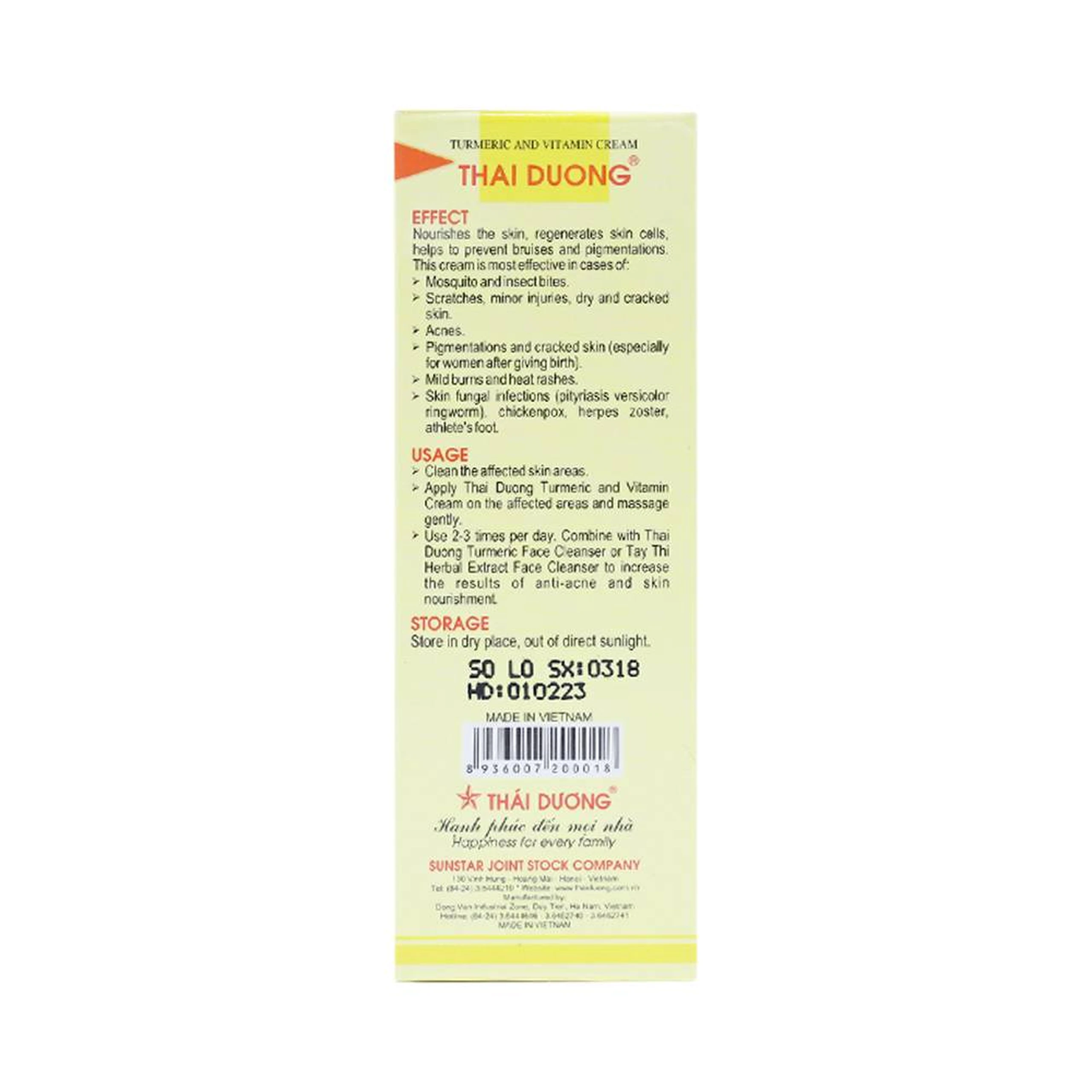 Kem bôi mờ thâm sẹo Thái Dương chứa nghệ, vitamin nano bạc 20g