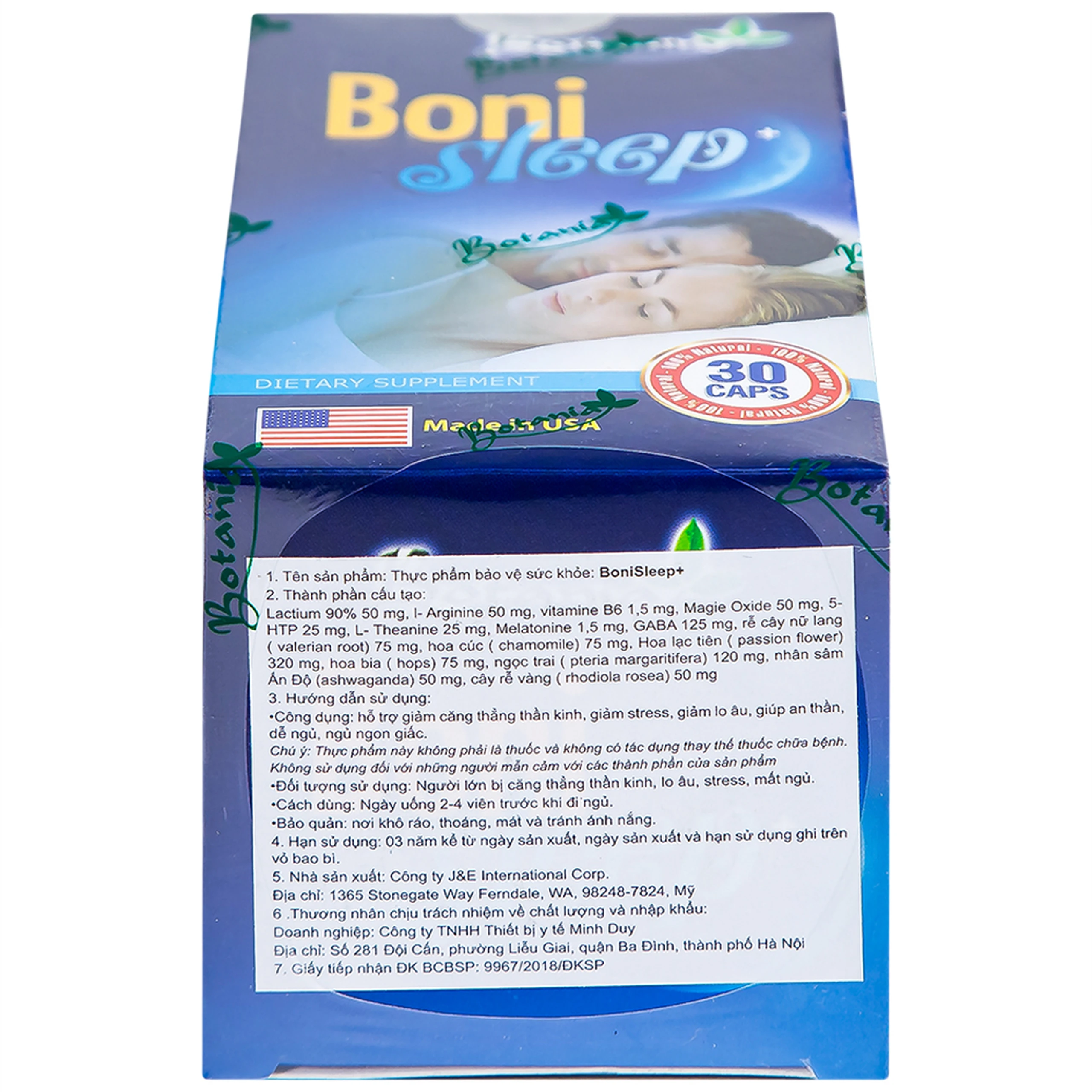 Giảm căng thẳng Bonisleep Botania (30 viên)