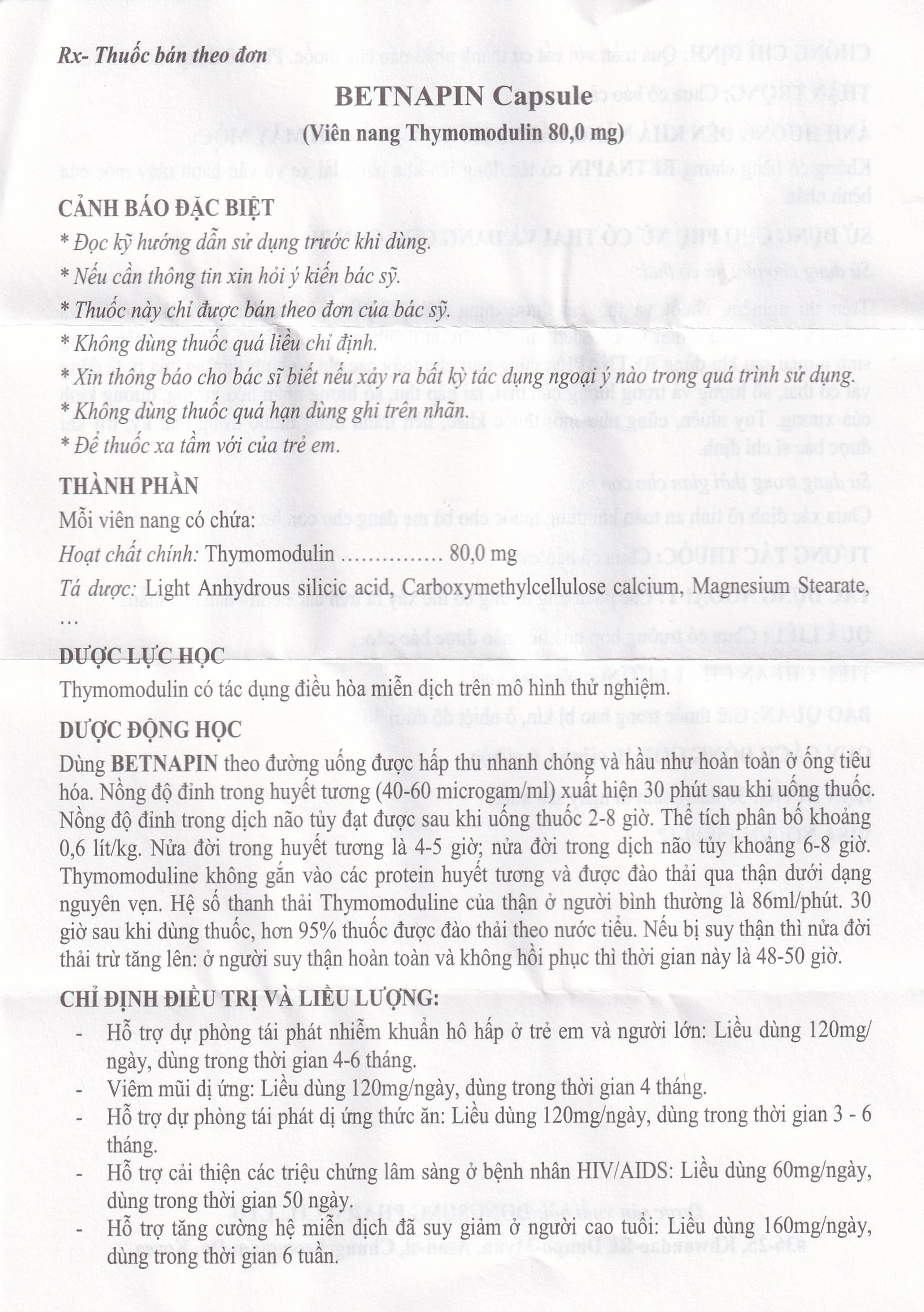 Thuốc Betnapin 80mg DongSung điều trị dị ứng, mày đay mạn tính (6 vỉ x 10 viên)