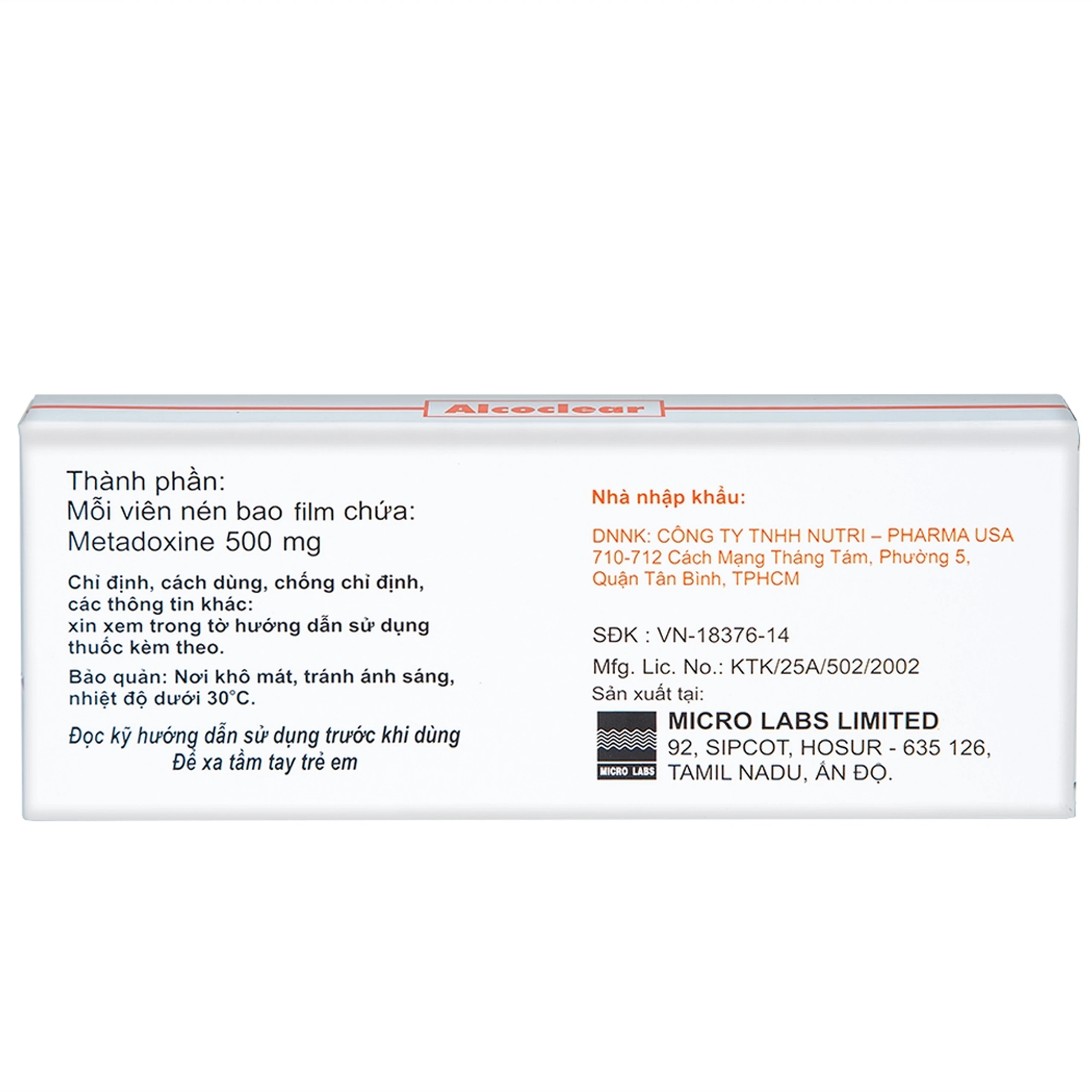 Thuốc Alcoclear Micro hỗ trợ điều trị các bệnh về gan do rượu (3 vỉ x 10 viên)