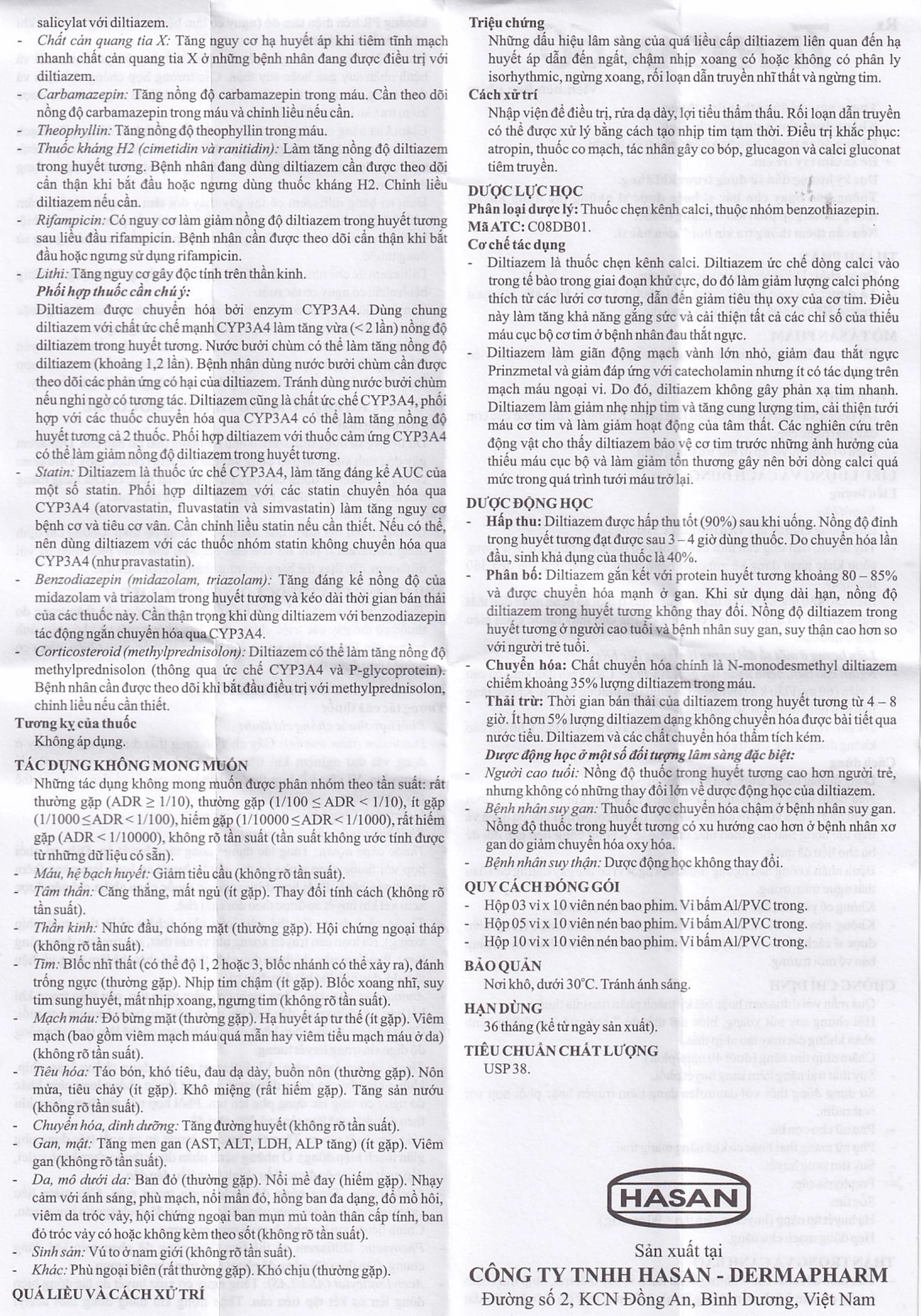 Thuốc Tilhasan 60 Hasan điều trị tăng huyết áp (3 vỉ x 10 viên)