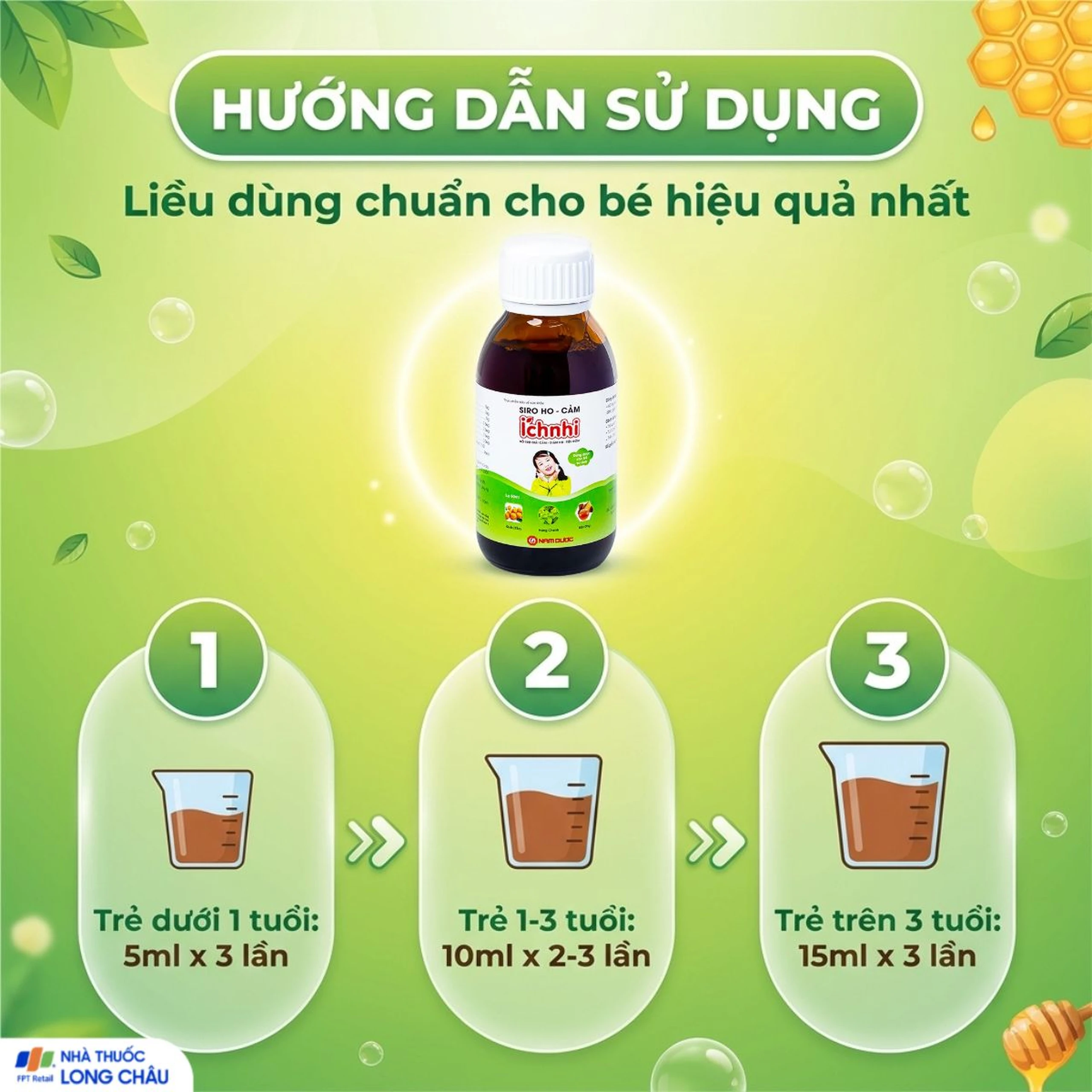 Siro hỗ trợ giảm ho tiêu đờm Ích Nhi Nam Dược (90ml) 5