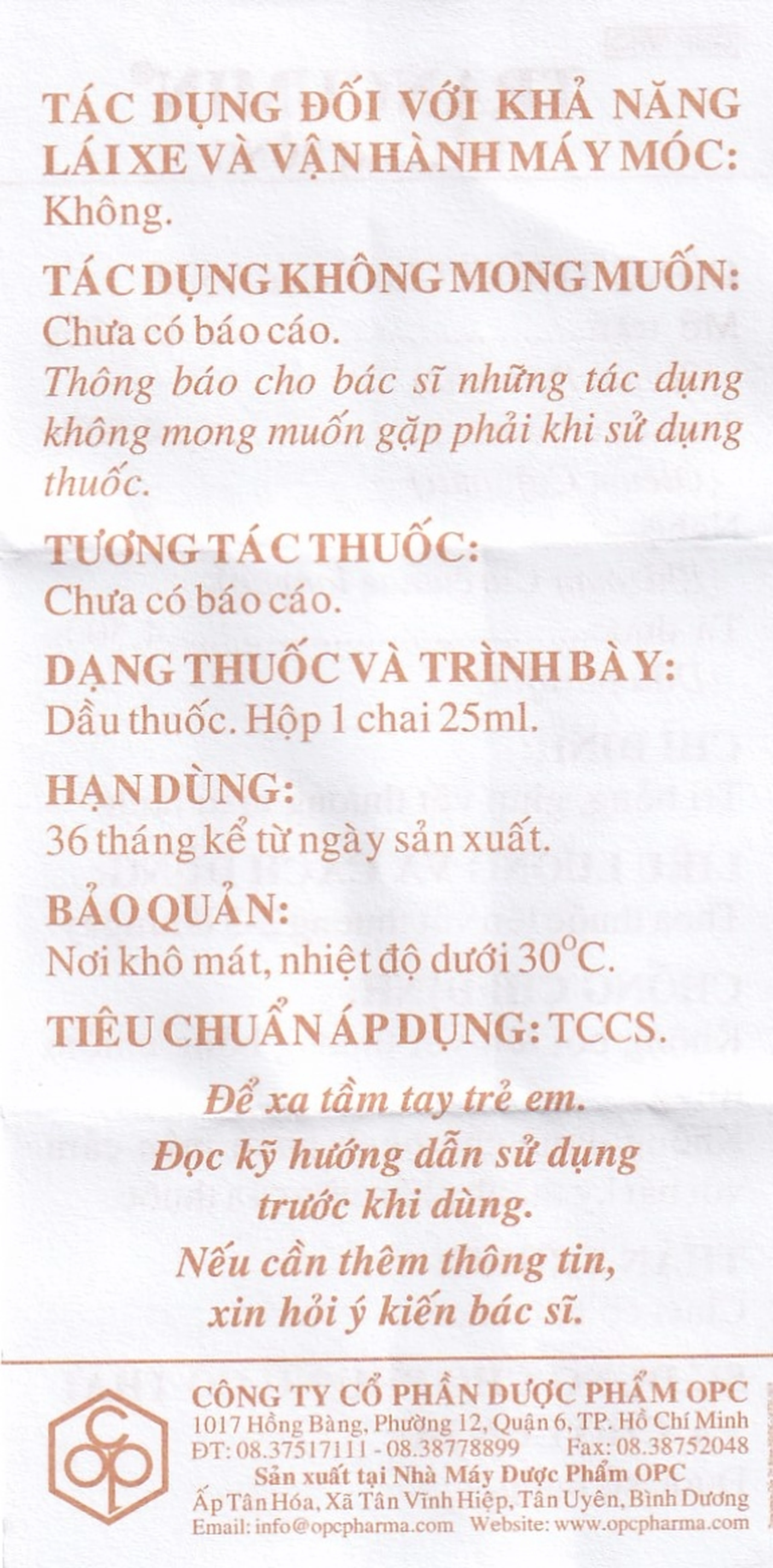 Dầu trị bỏng Trancumin OPC giúp vết thương mau lành (25ml) 