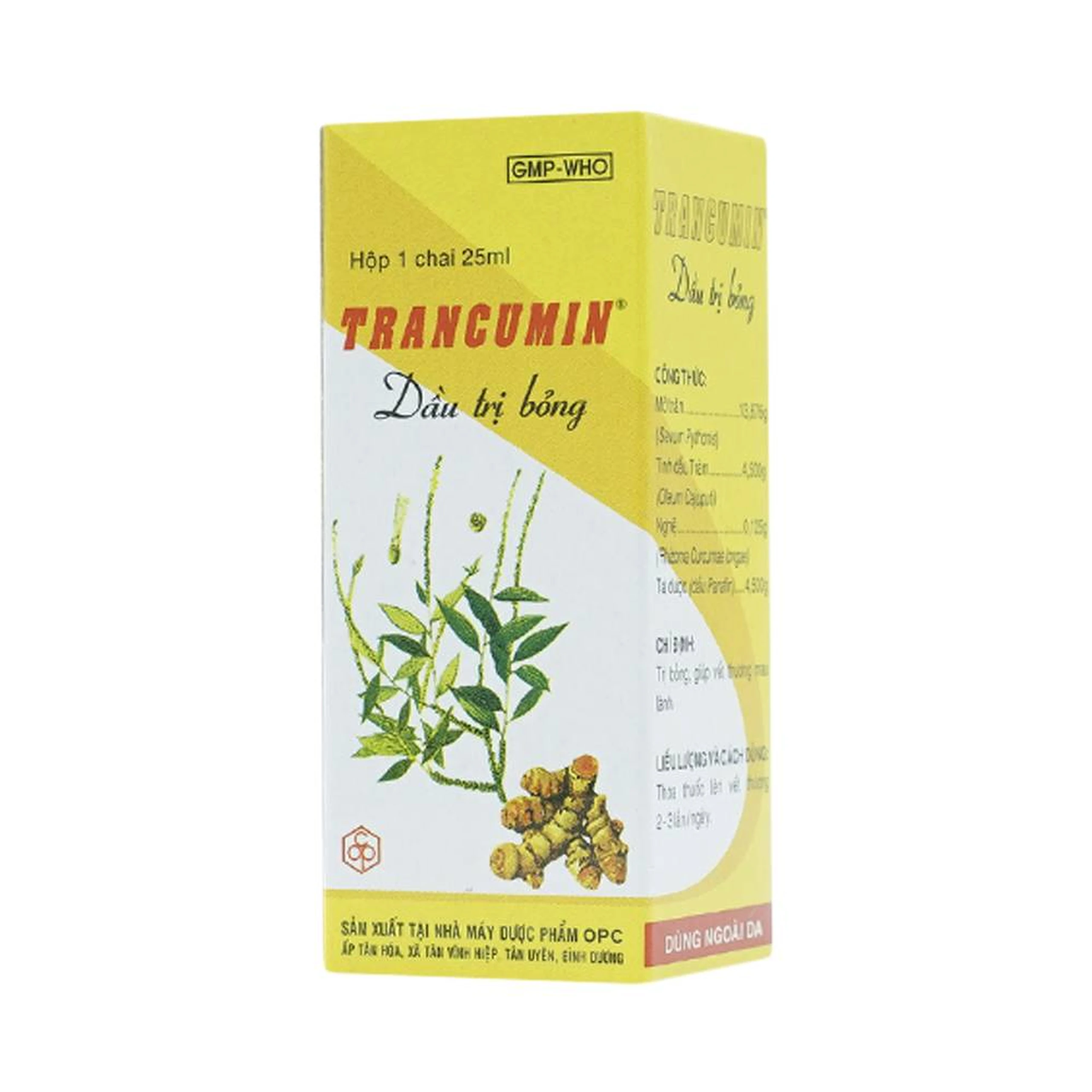 Dầu trị bỏng Trancumin OPC giúp vết thương mau lành (25ml) 