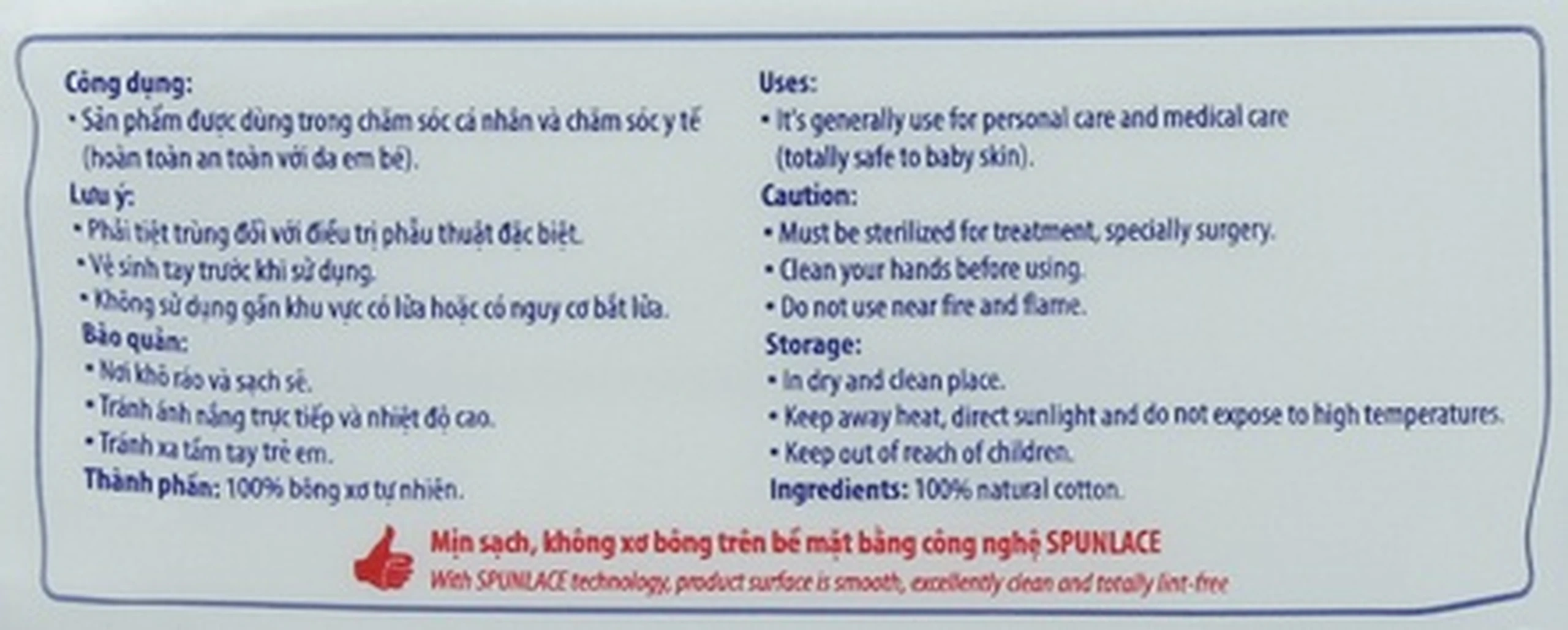 Bông cắt sẵn zigzag Bạch Tuyết 100g vệ sinh cá nhân và y tế