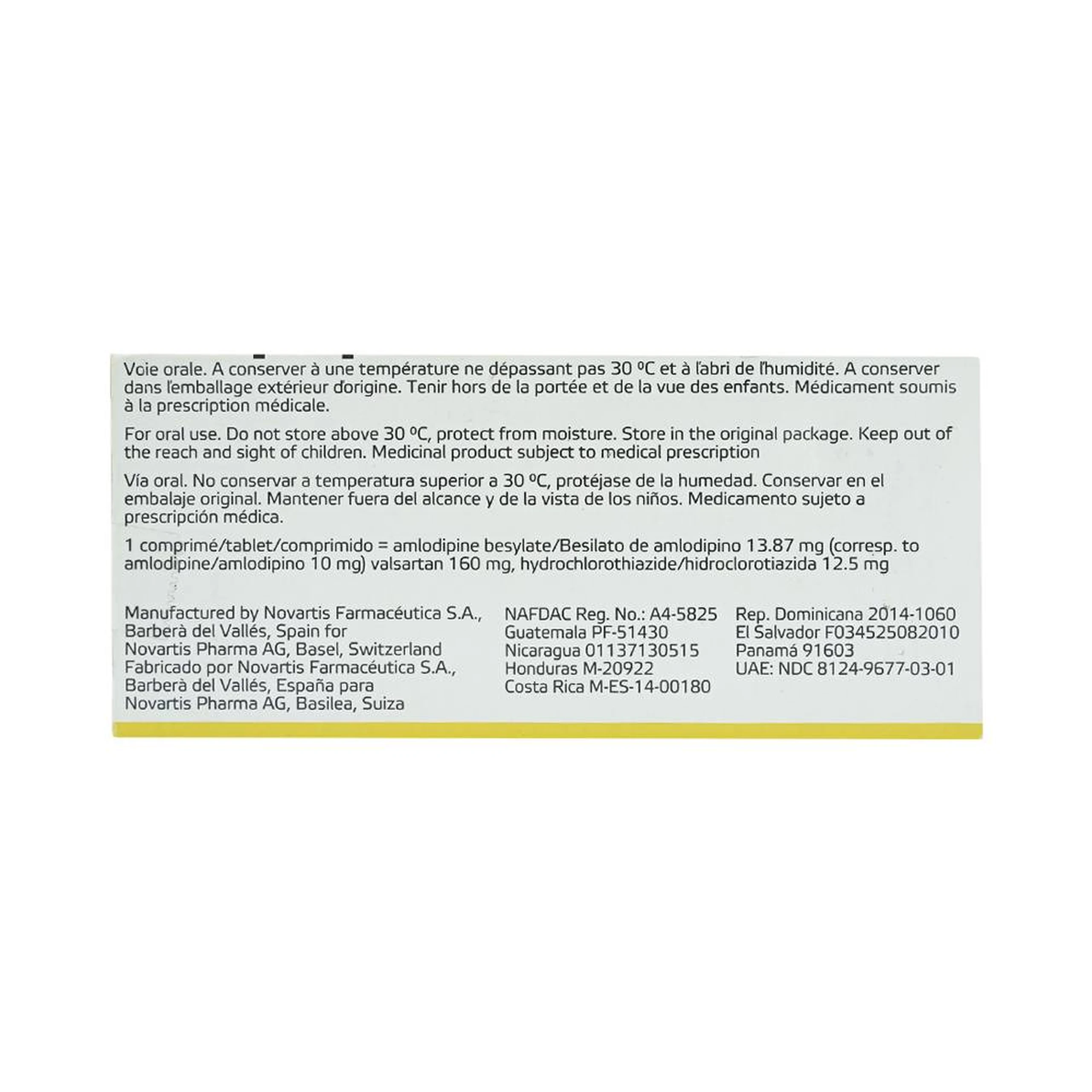 Thuốc Exforge HCT 10mg/160mg/12.5mg Novartis điều trị tăng huyết áp vô căn (4 vỉ x 7 viên)