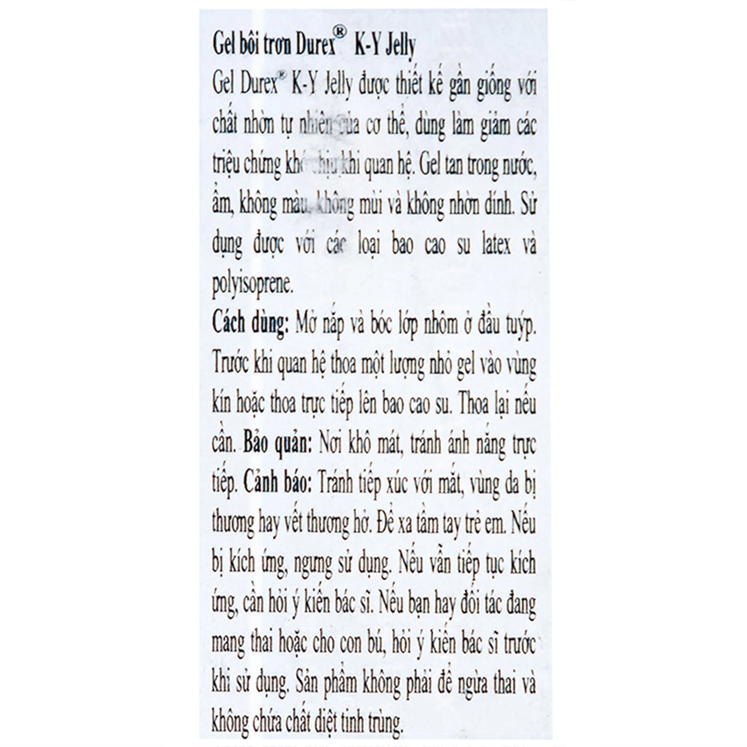 Gel bôi trơn Durex K-Y Jelly giảm triệu chứng khô âm đạo khi quan hệ (50g)