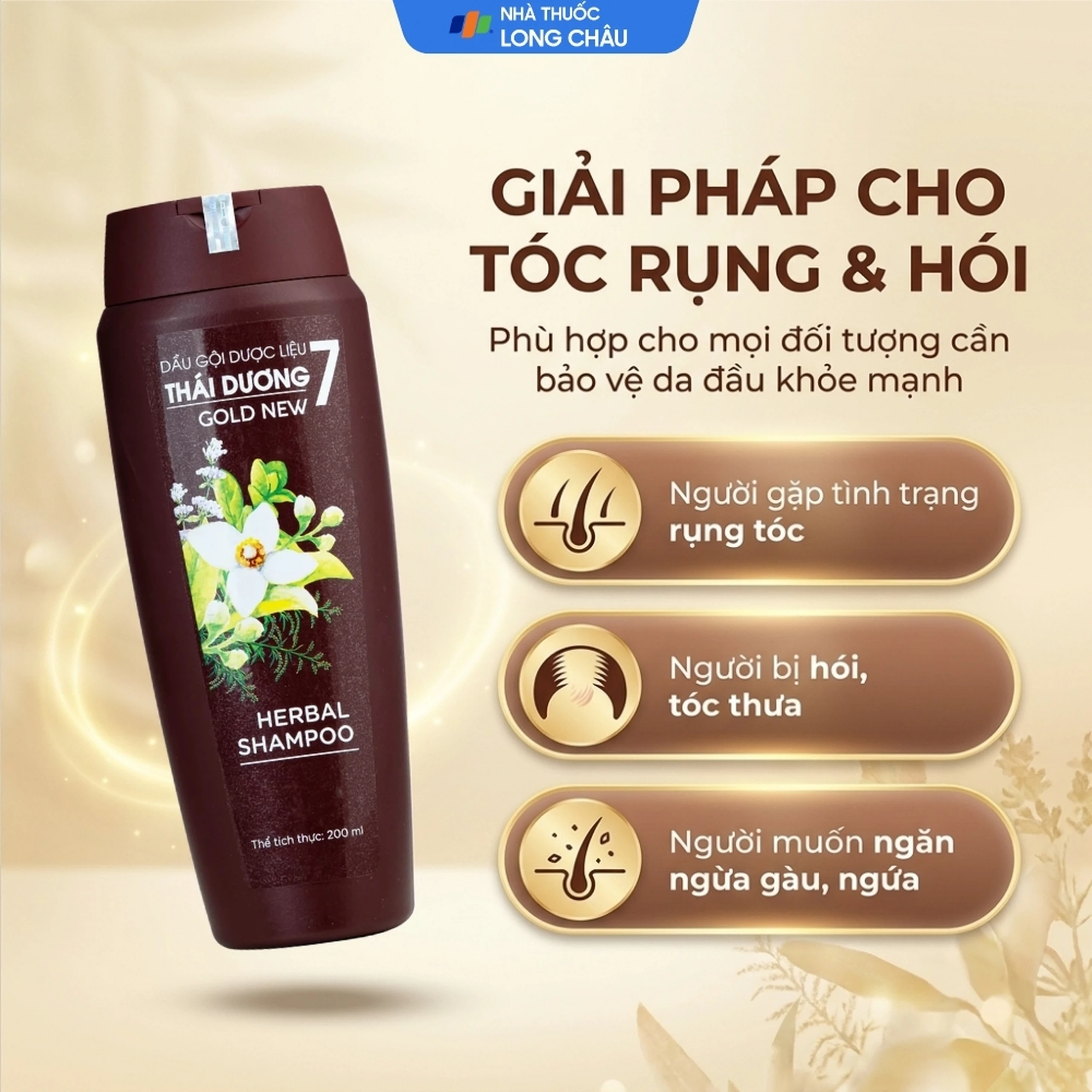 Dầu gội dược liệu Thái Dương 7 Gold hỗ trợ giảm gàu, ngứa và tóc gãy rụng (200ml) 4