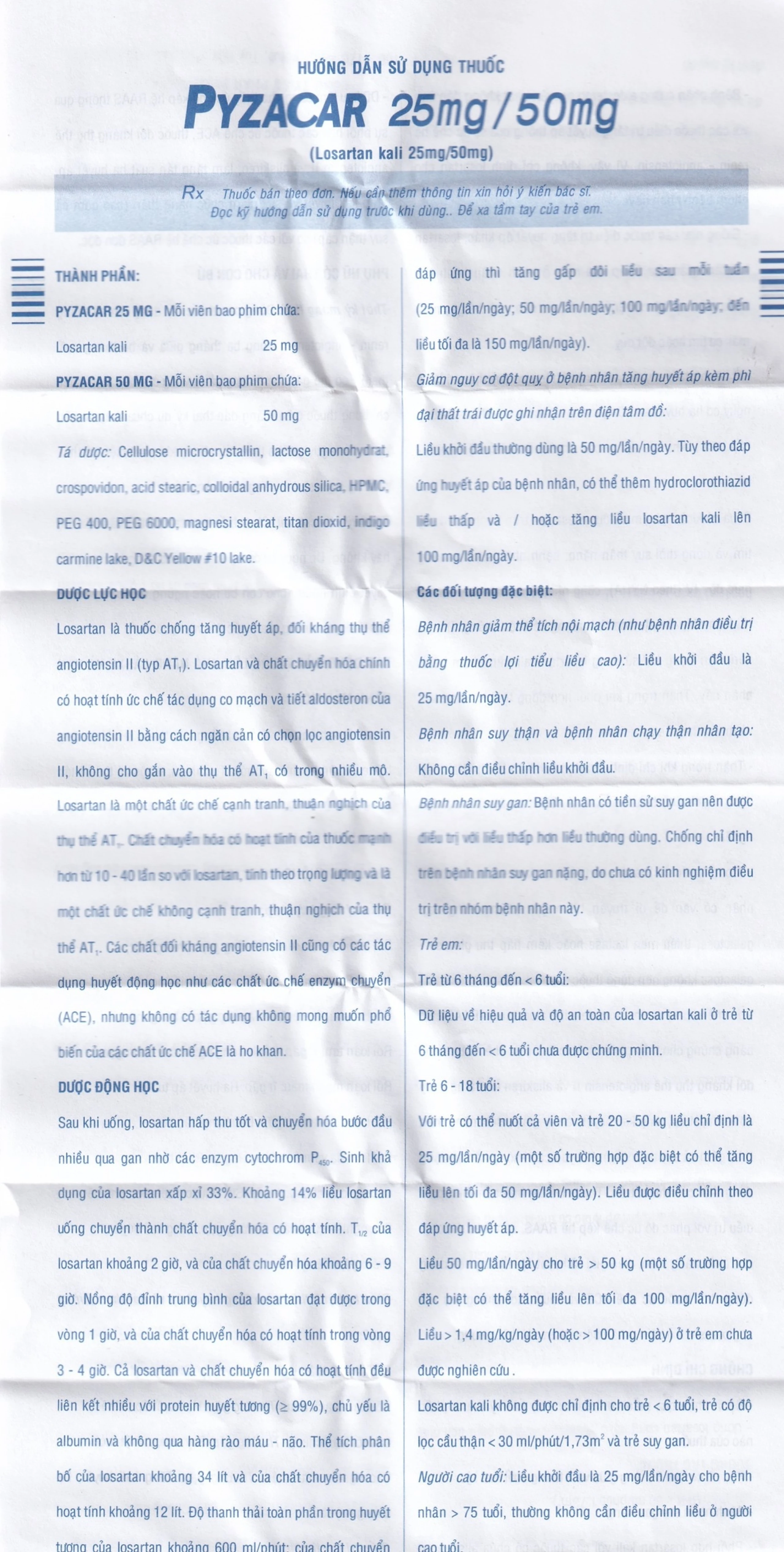 Thuốc Pyzacar 50 Pymepharco chống tăng huyết áp (2 vỉ x 15 viên)