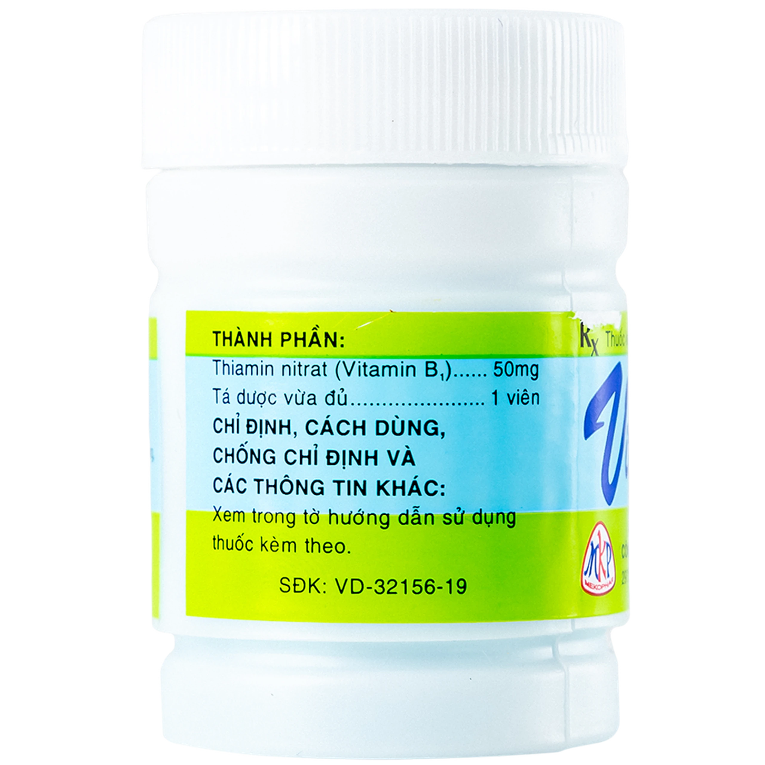 Thuốc Vitamin B1 50mg Mekophar điều trị thiếu Vitamin B (100 viên)