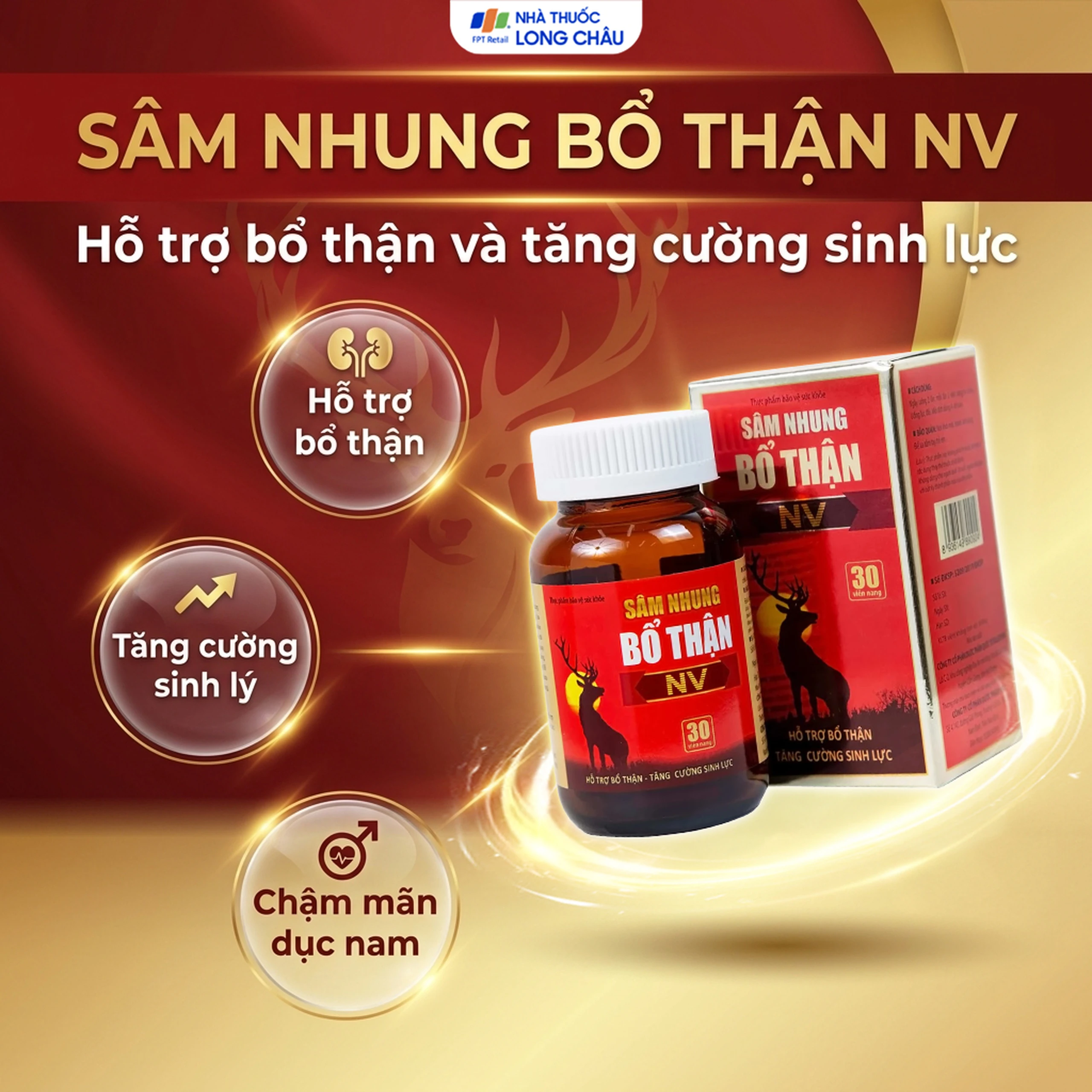 Viên uống hỗ trợ bổ thận, tăng cường sinh lực Sâm Nhung Bổ Thận NV (30 viên) 2