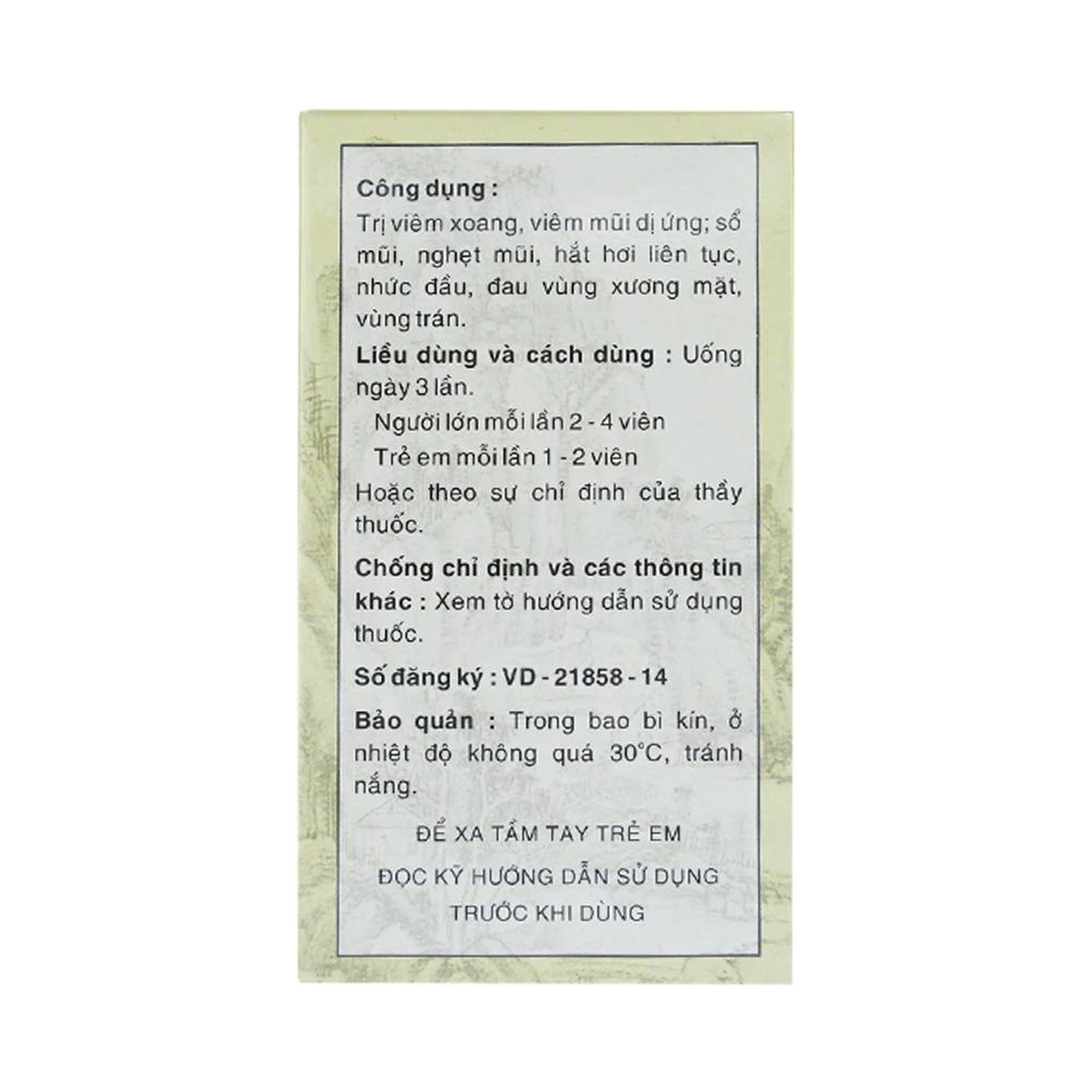 Thuốc Tỷ Viêm Nang Khang Minh điều trị viêm xoang, viêm mũi dị ứng (60 viên)