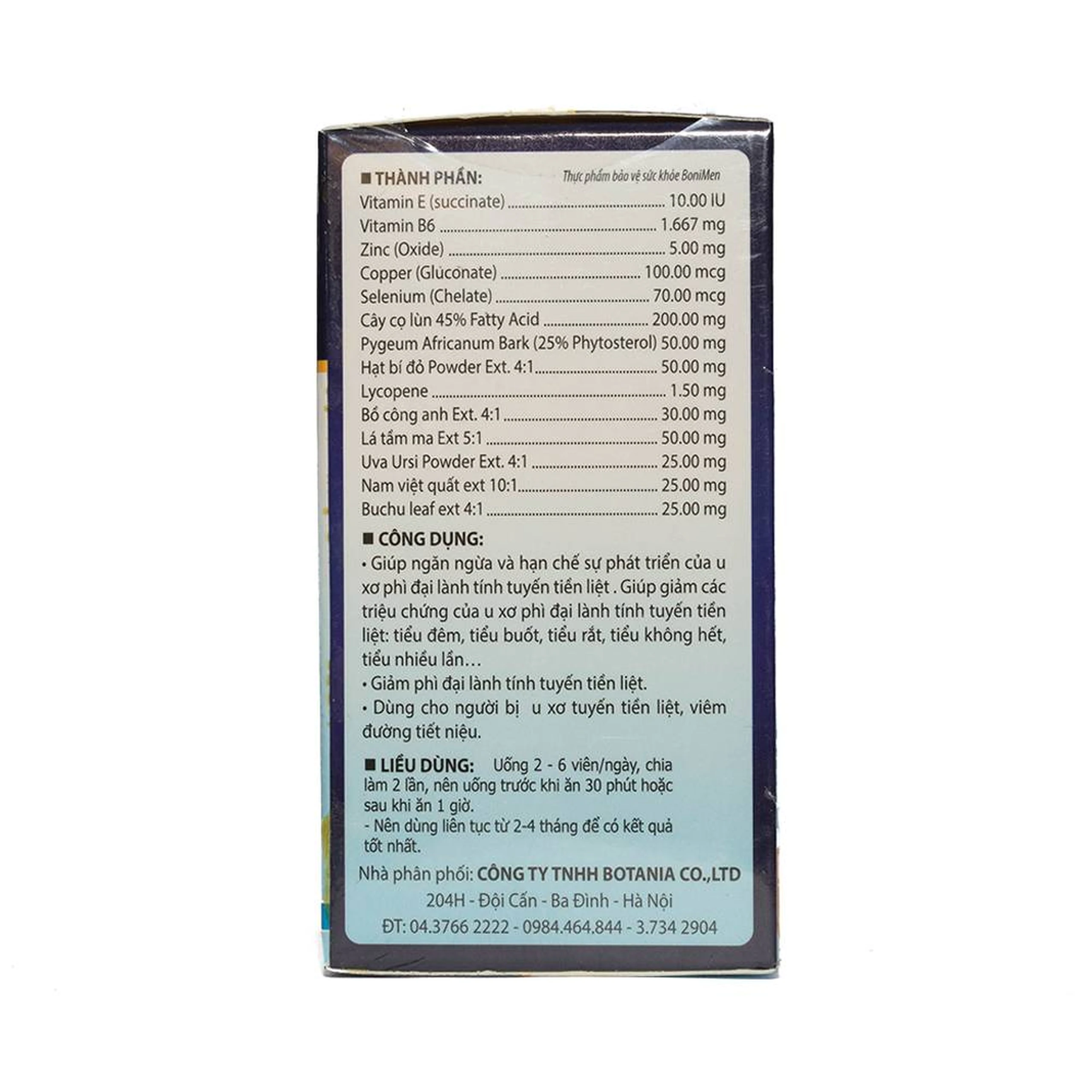 Viên uống hỗ trợ điều trị bệnh phì đại tuyến tiền liệt BoniMen Botania (30 viên)