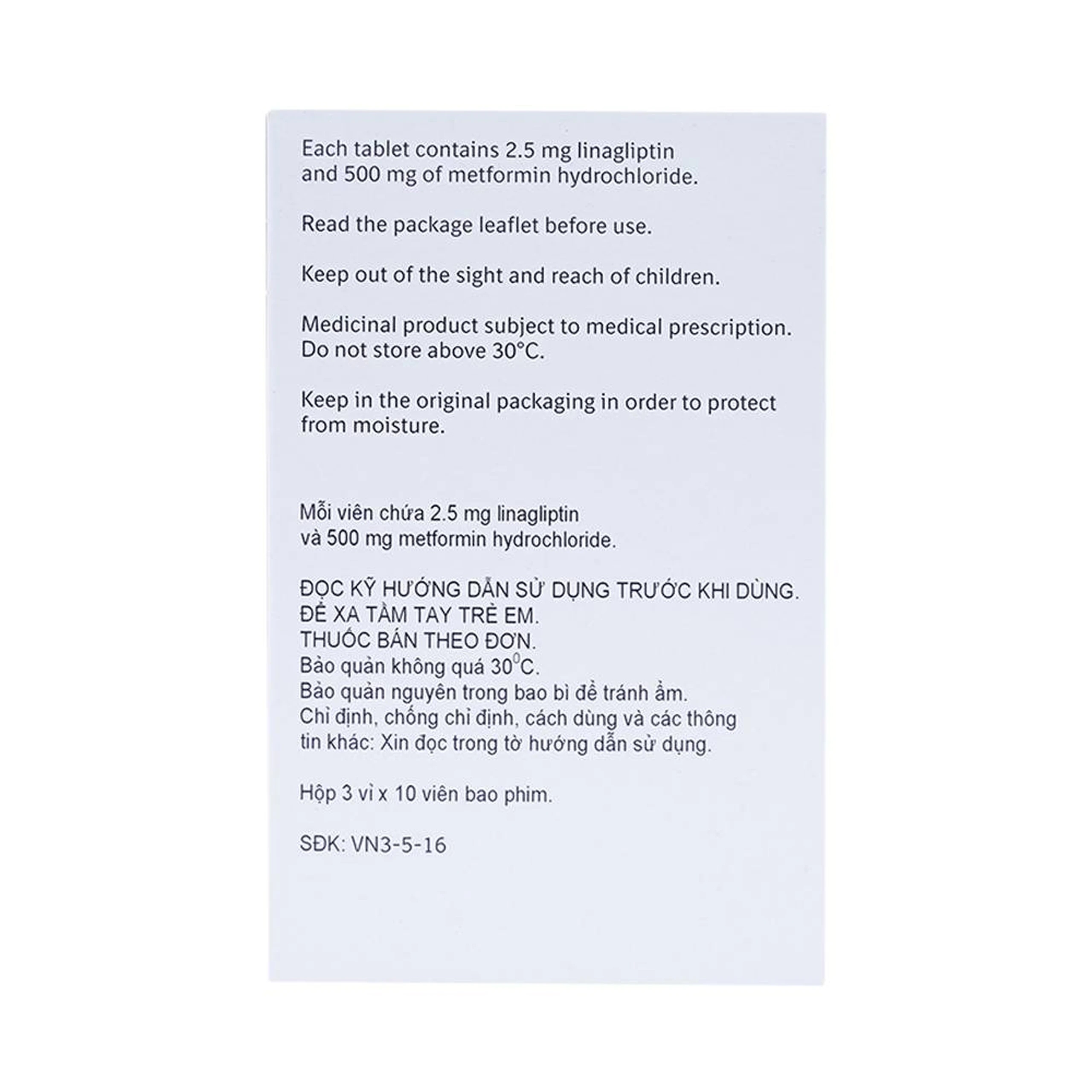 Thuốc Trajenta Duo 2.5mg/500mg Boehringer điều trị đái tháo đường típ 2 (3 vỉ x 10 viên)