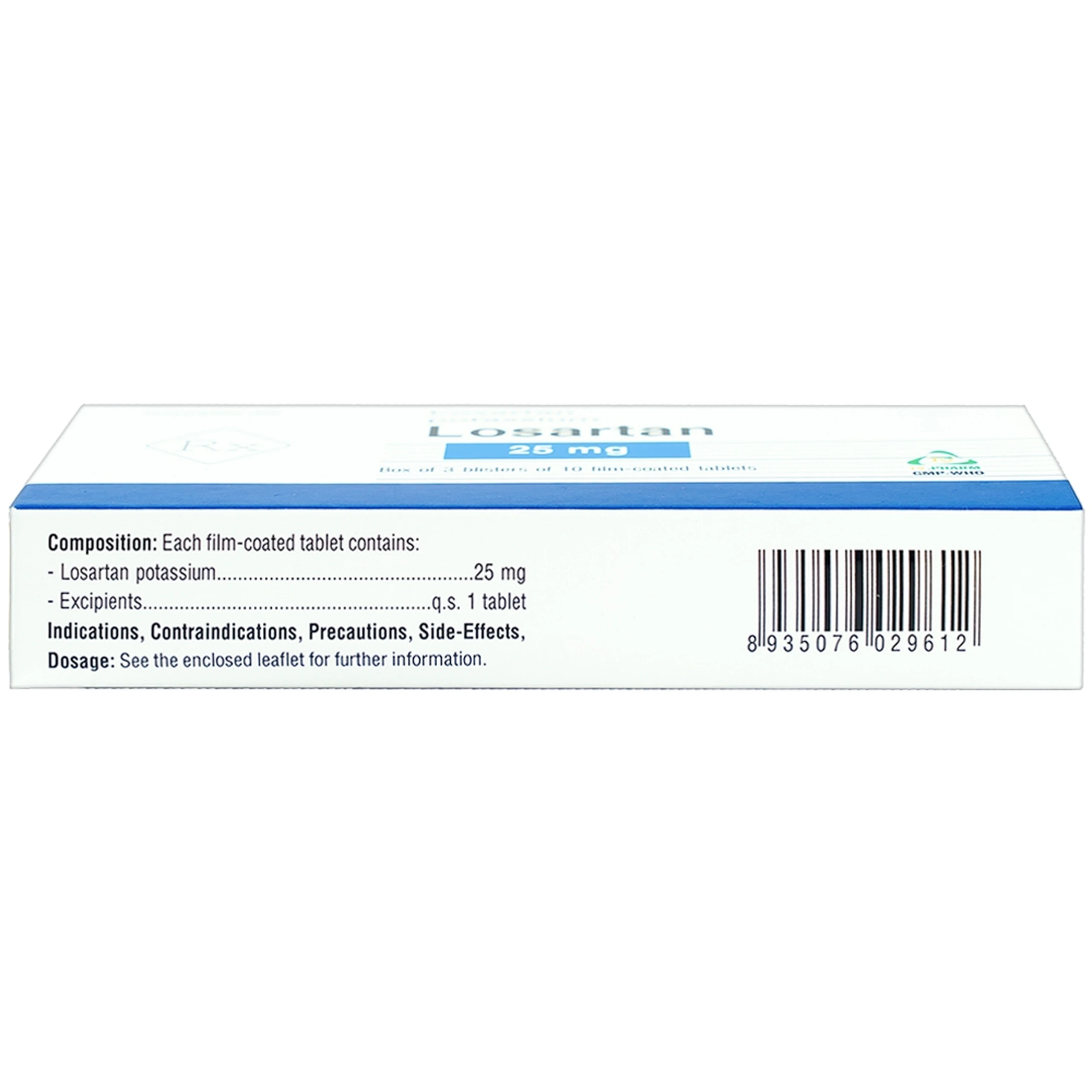 Viên nén Losartan 25mg TV.Pharm điều trị tăng huyết áp (3 vỉ x 10 viên)