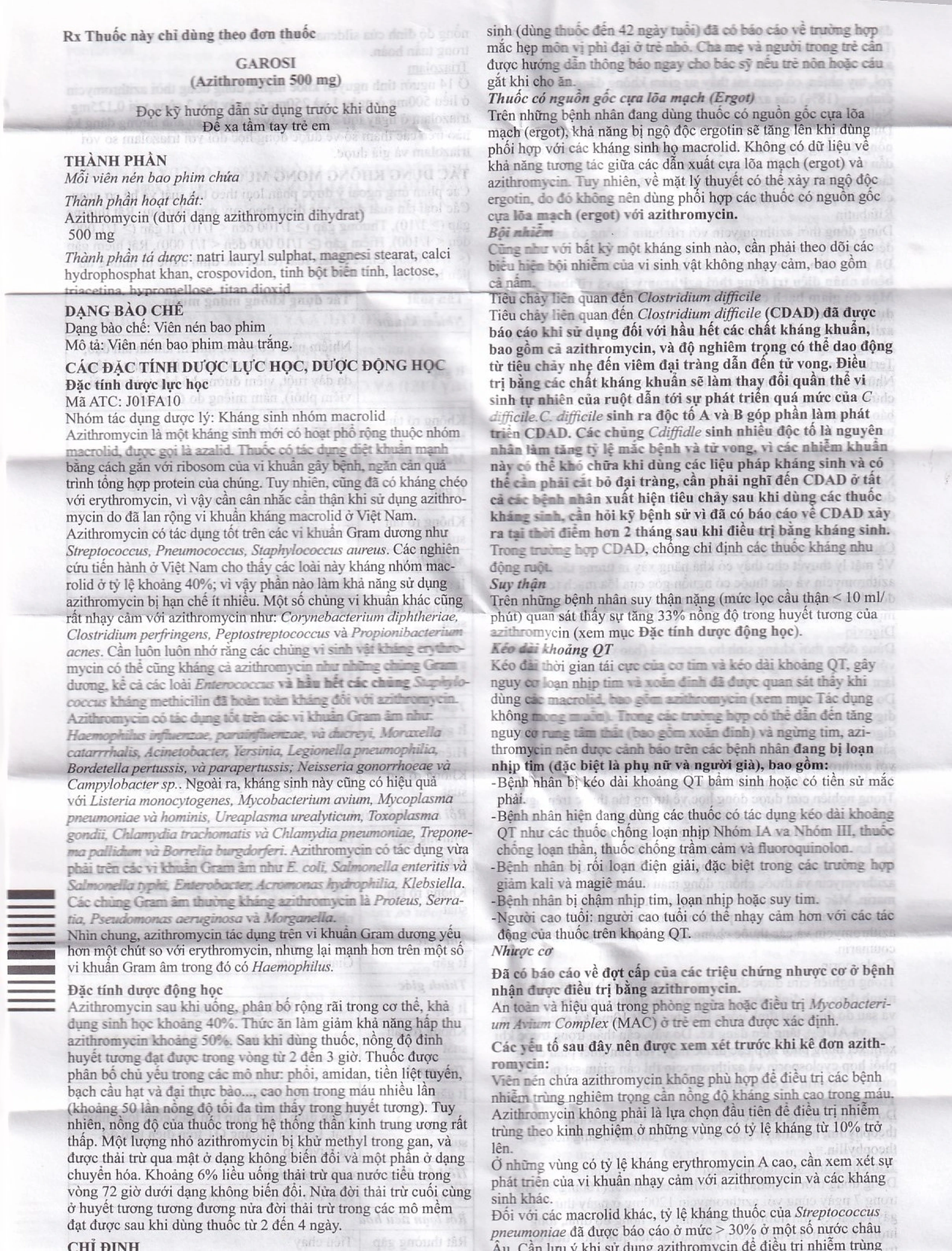 Thuốc Garosi Bluepharma điều trị nhiễm khuẩn (1 vỉ x 3 viên)