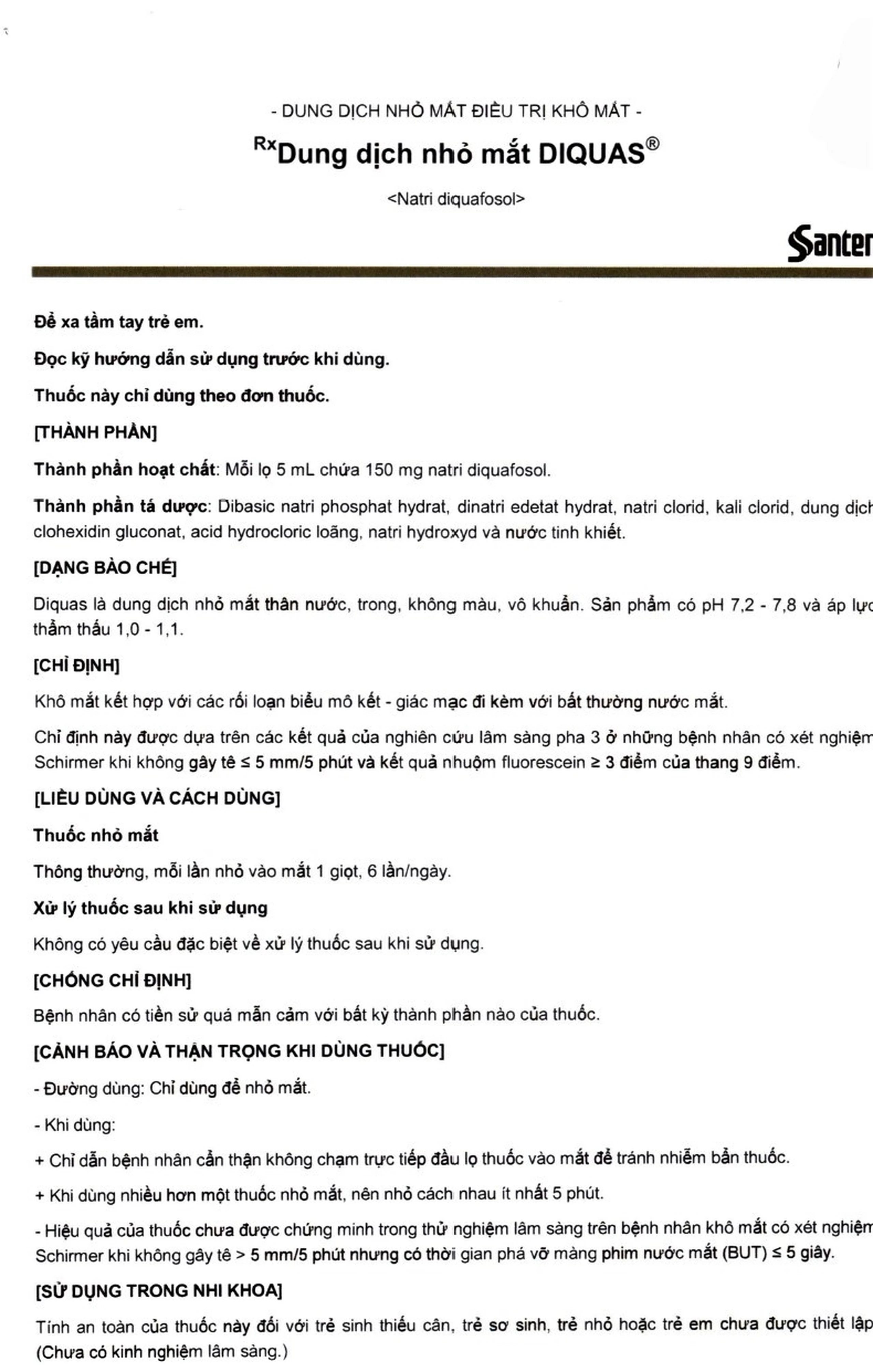 Thuốc nhỏ mắt Diquas Santen điều trị khô mắt (5ml)
